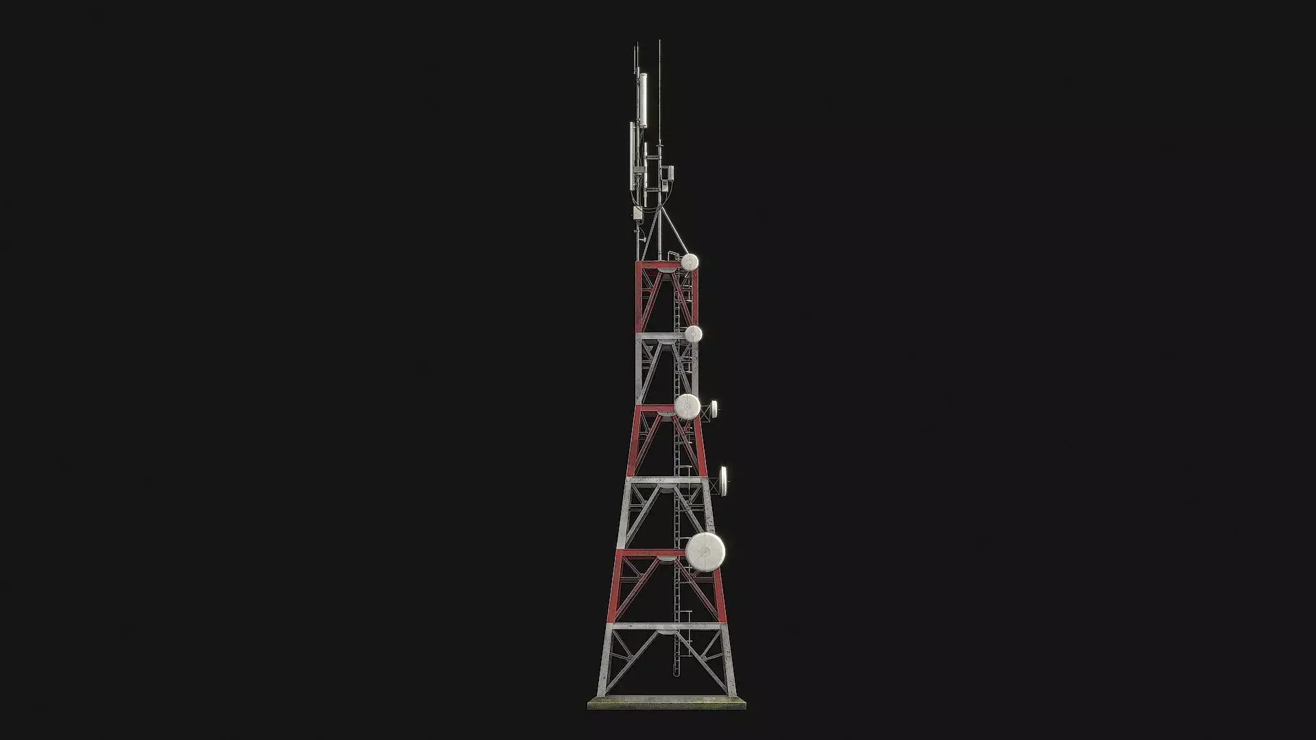 Telecommunication Antenna Tower Low-poly 3D model_14