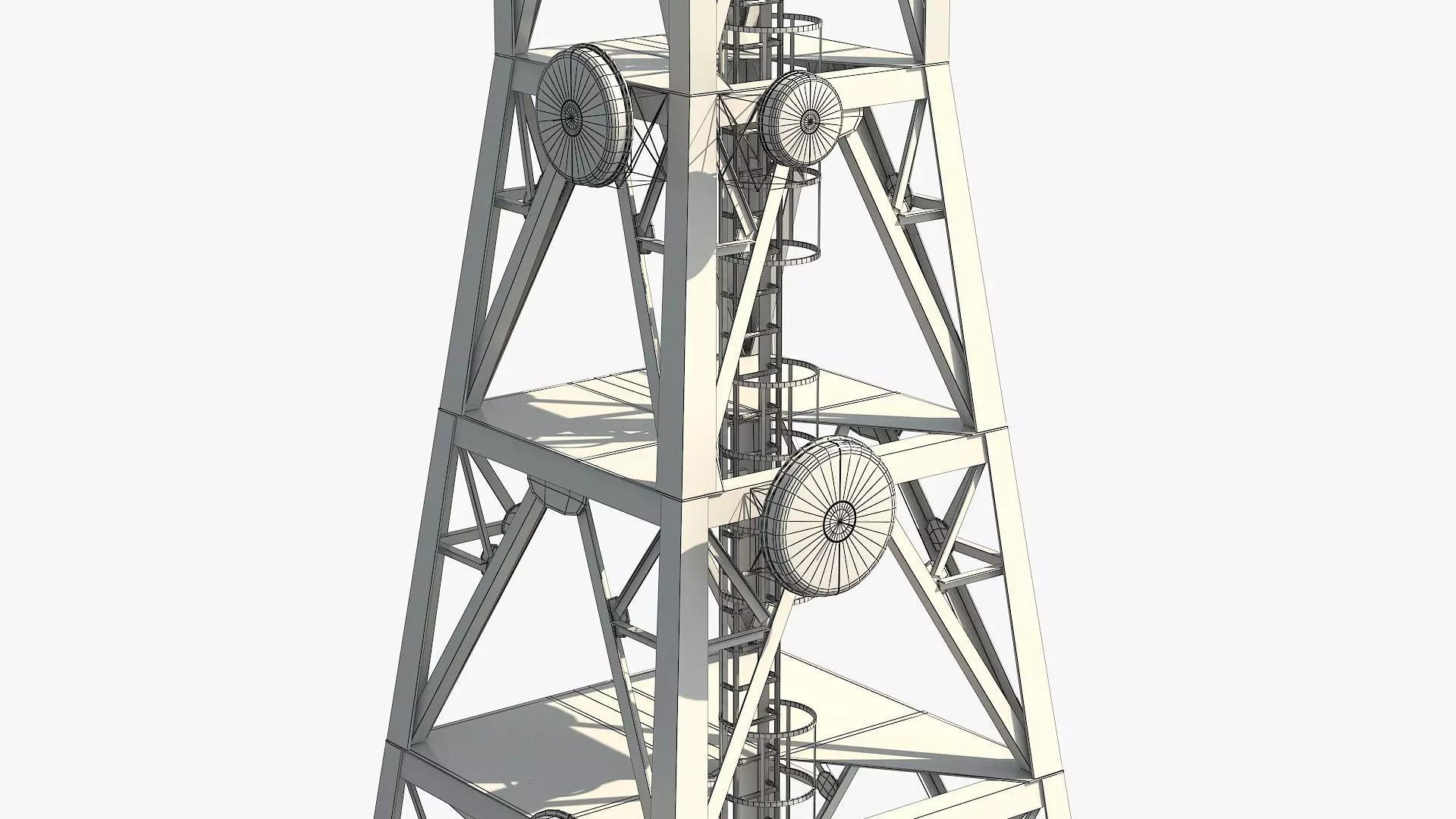 Telecommunication Antenna Tower Low-poly 3D model_16