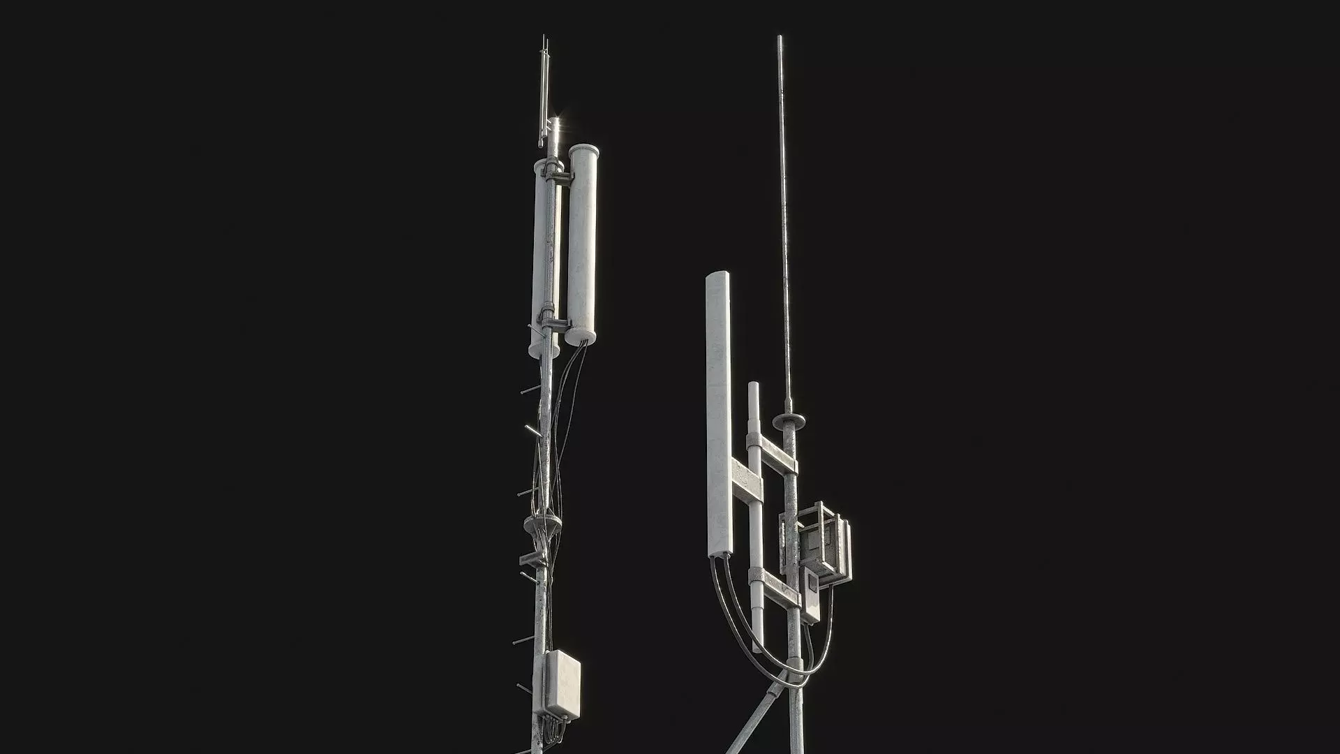 Telecommunication Antenna Tower Low-poly 3D model_5