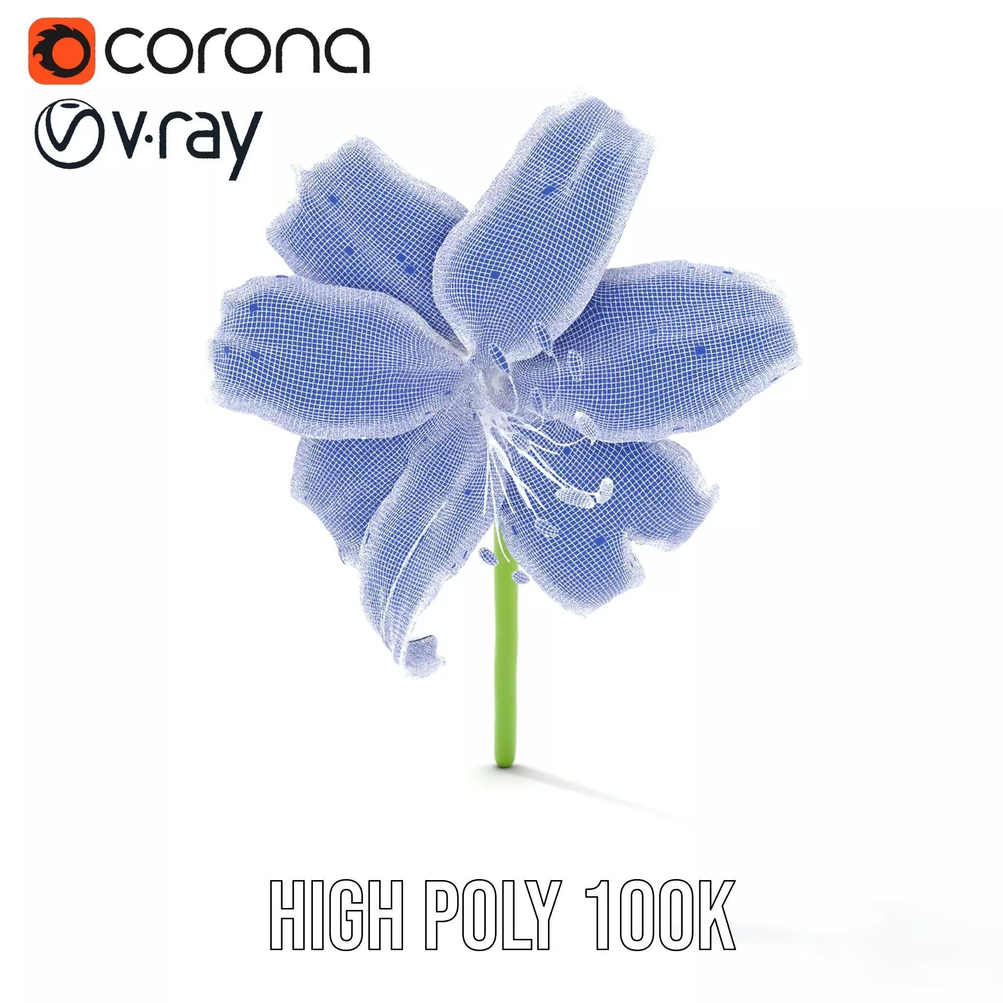 Elegant White Lily model pack Low-poly 3D model_27