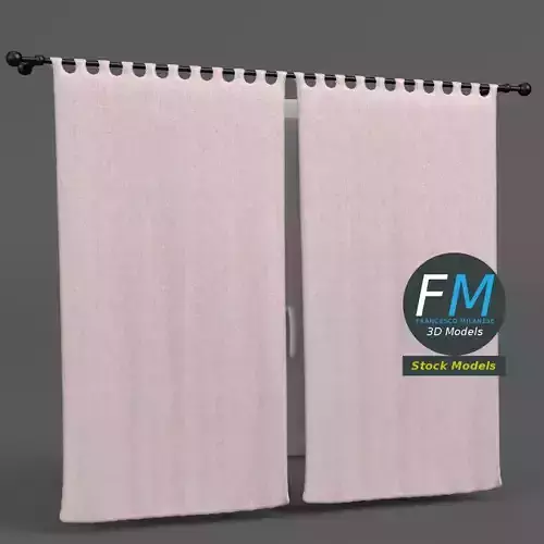 Window with frame and curtains