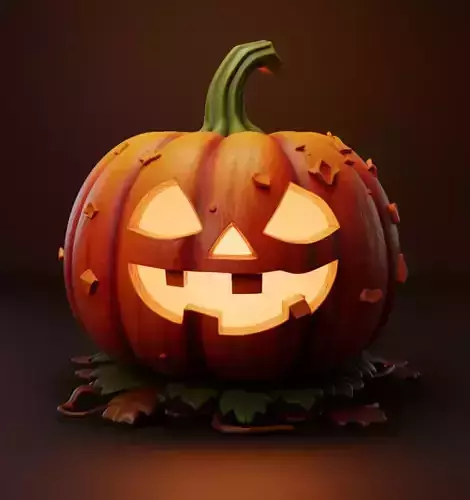 Glowing Jack-O 3D Halloween Pumpkin Face Leaves