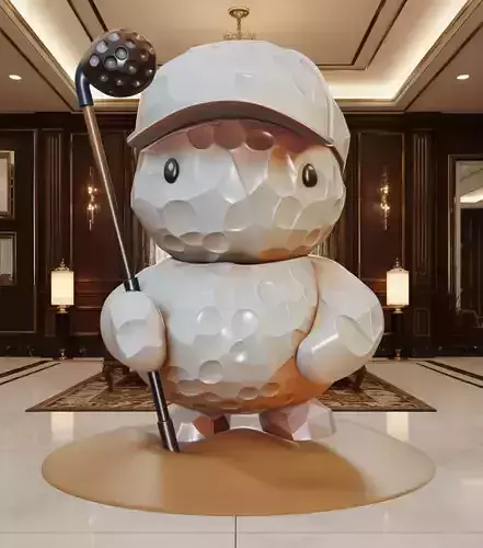 Cute Golfing Character 3D Model Cartoon Figure Club Ball Low-poly 3D model Cute Golfing Character 3D Model Cartoon Figure Club Ball Low-poly 3D model