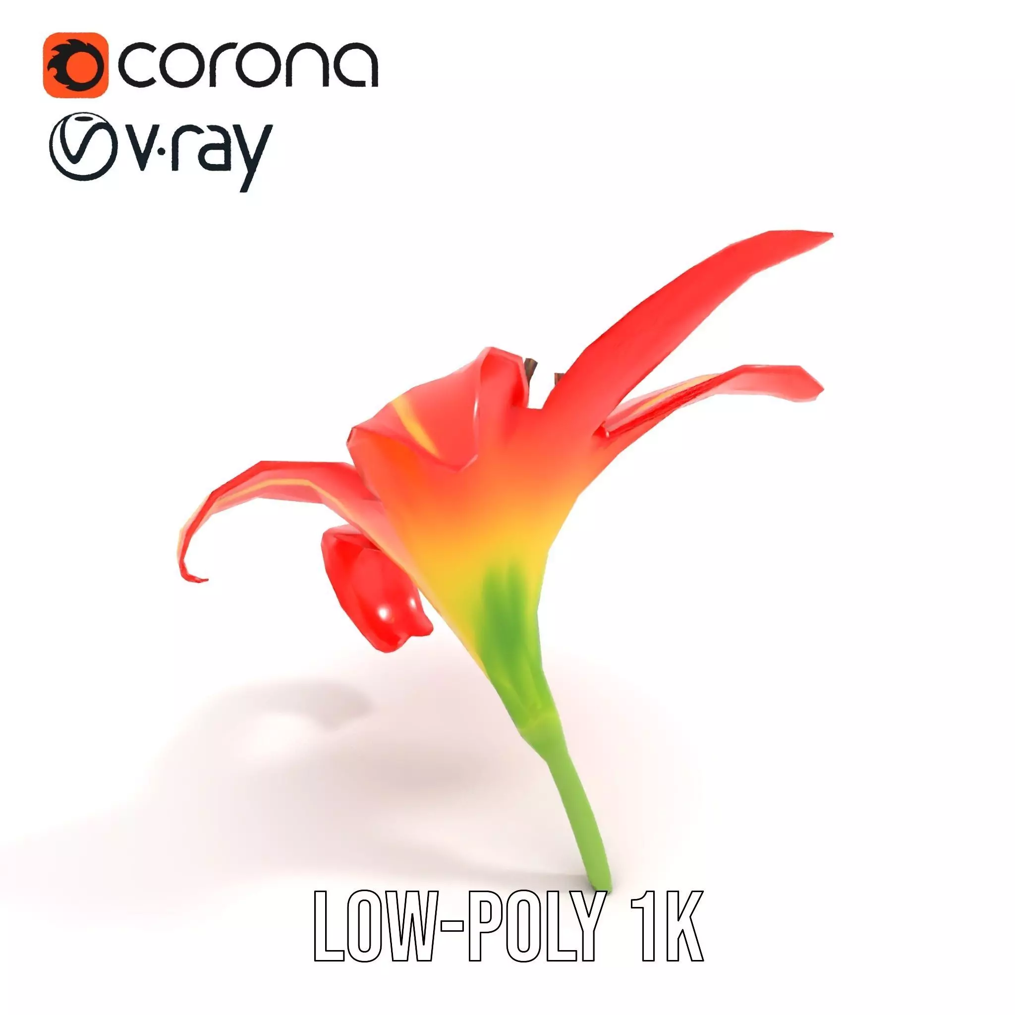 Radiant Red Lily model pack Low-poly 3D model_23