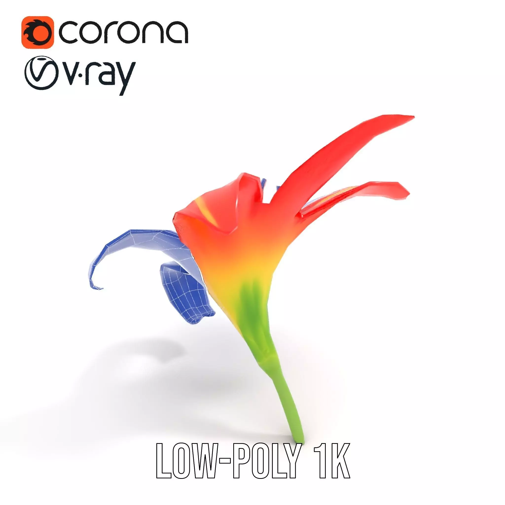 Radiant Red Lily model pack Low-poly 3D model_13