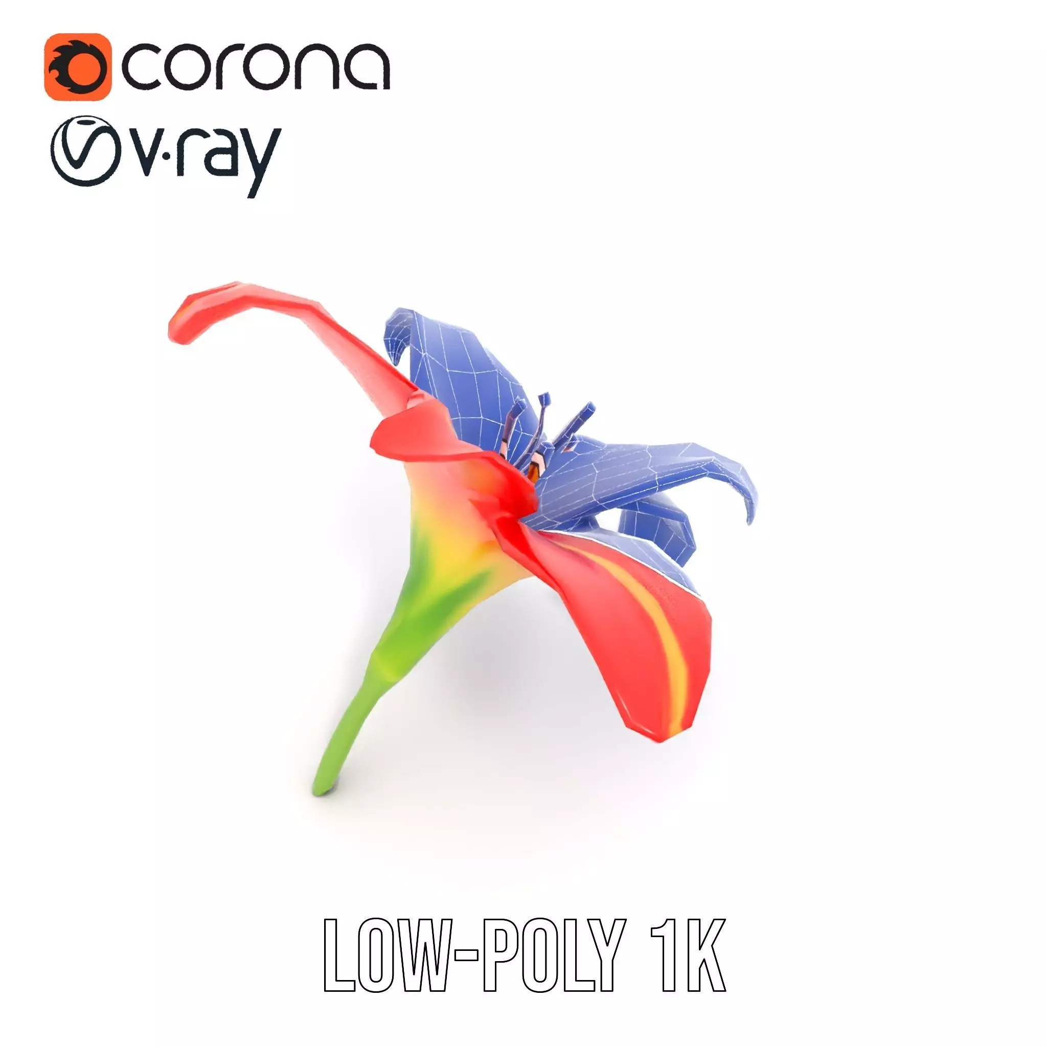 Radiant Red Lily model pack Low-poly 3D model_32