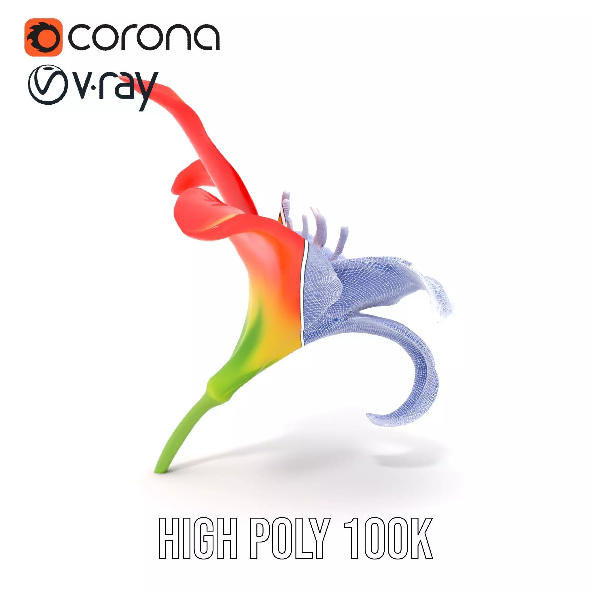 Radiant Red Lily model pack Low-poly 3D model_35