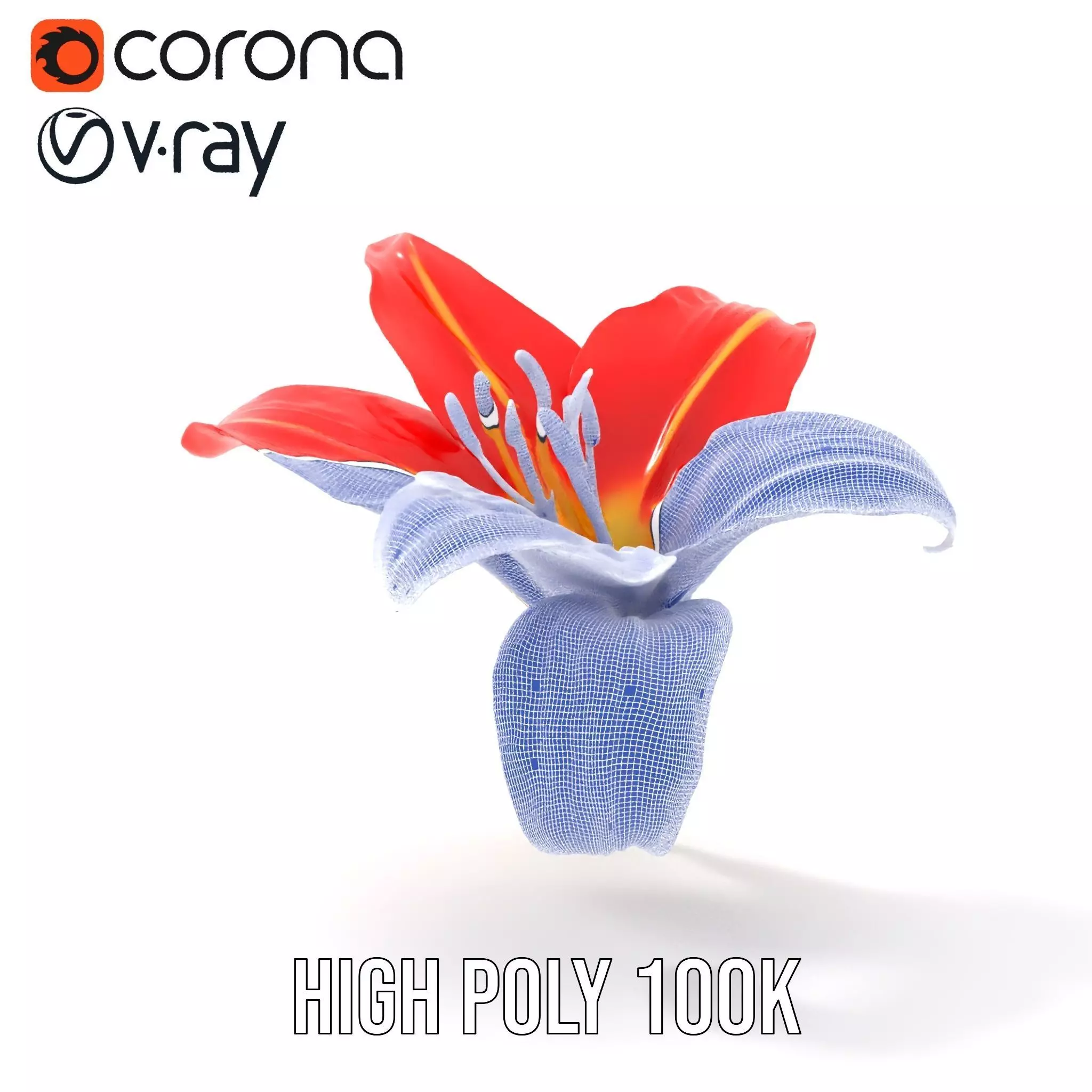 Radiant Red Lily model pack Low-poly 3D model_34