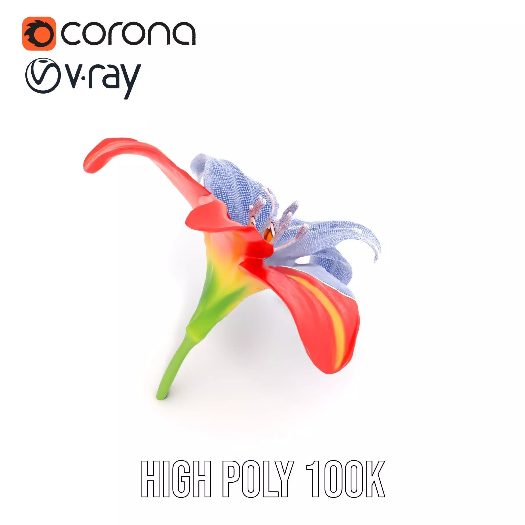 Radiant Red Lily model pack Low-poly 3D model_30