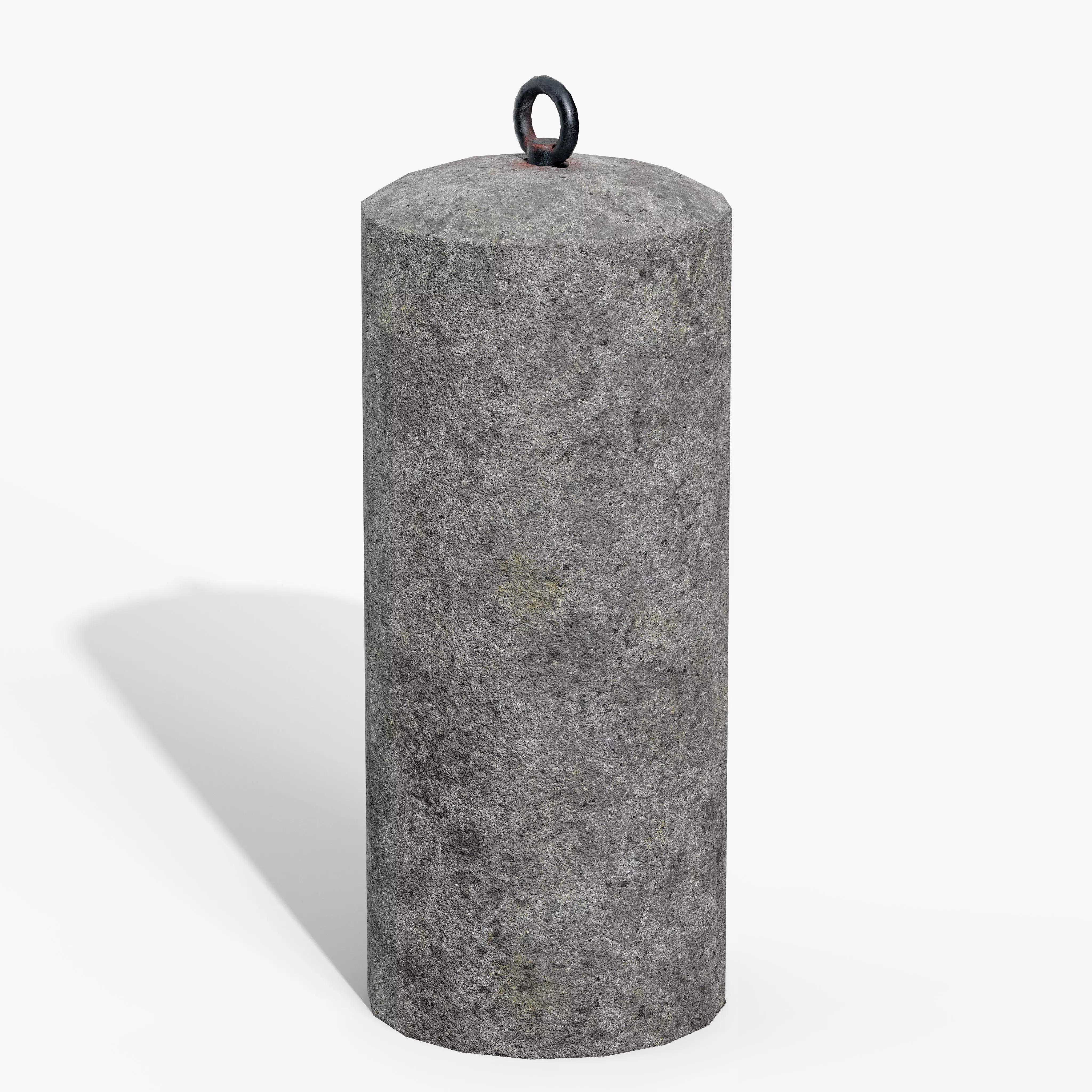 Granite Bollard Low-poly 3D model_3