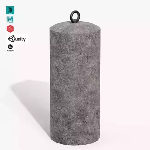 Granite Bollard Low-poly 3D model Granite Bollard Low-poly 3D model