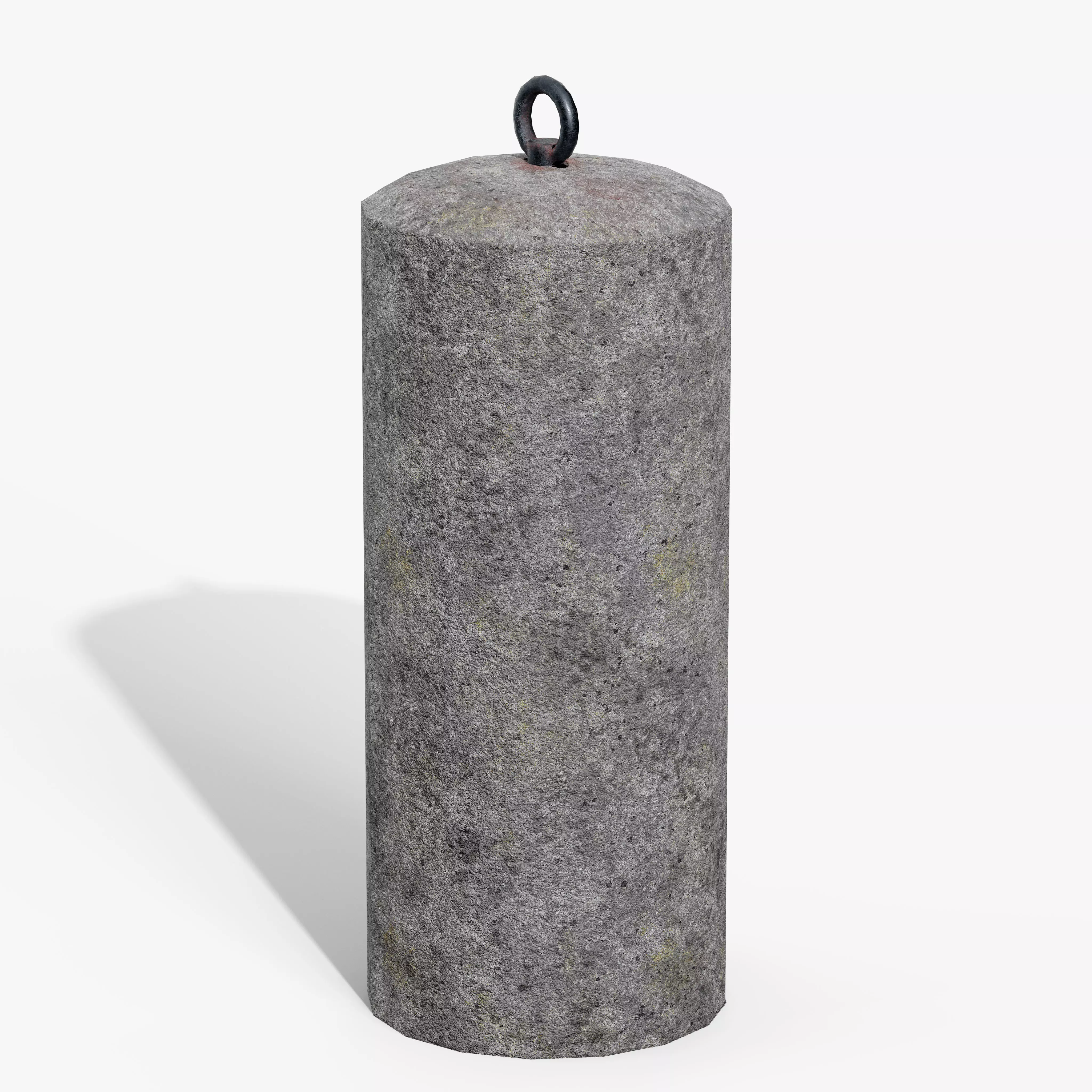 Granite Bollard Low-poly 3D model_7
