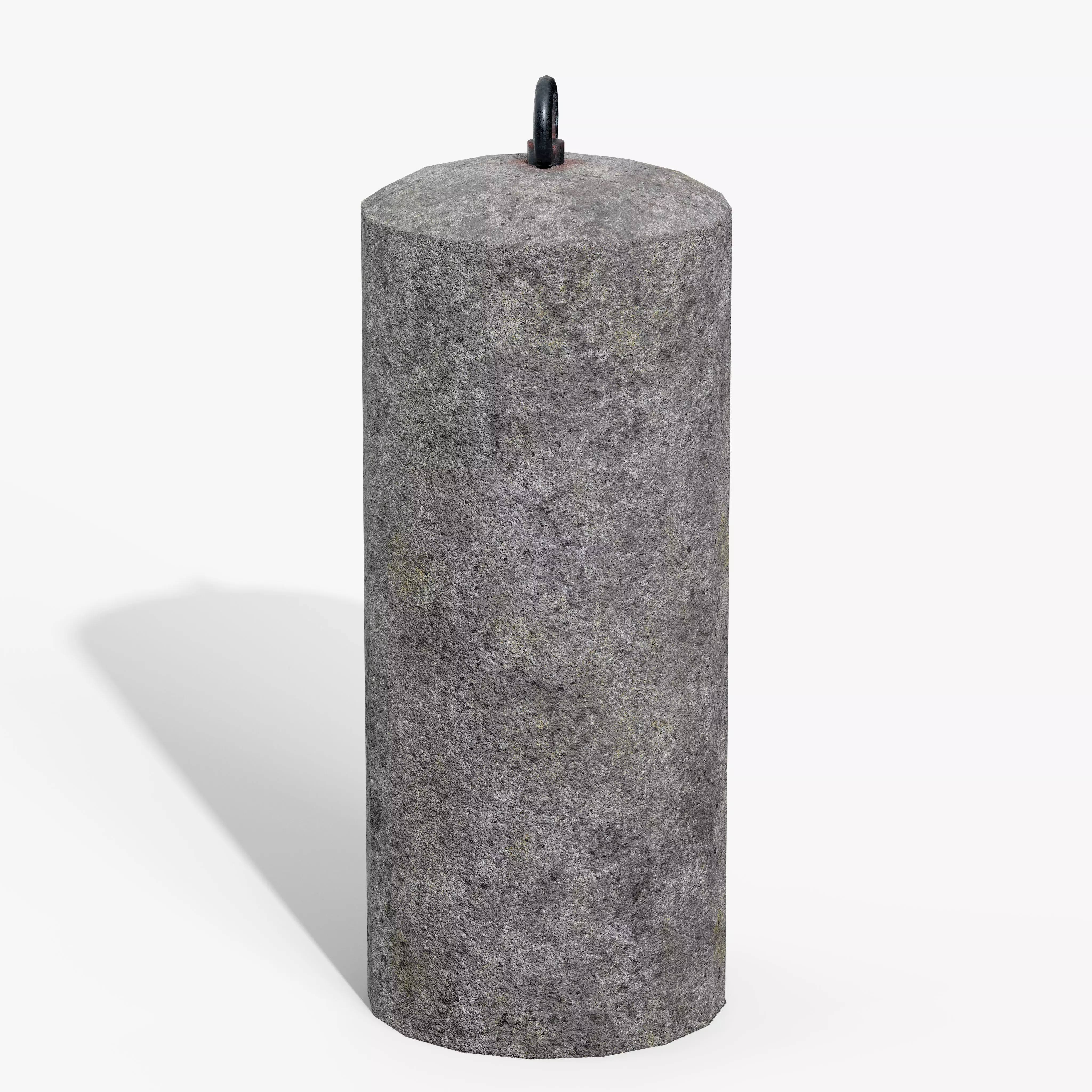 Granite Bollard Low-poly 3D model_2