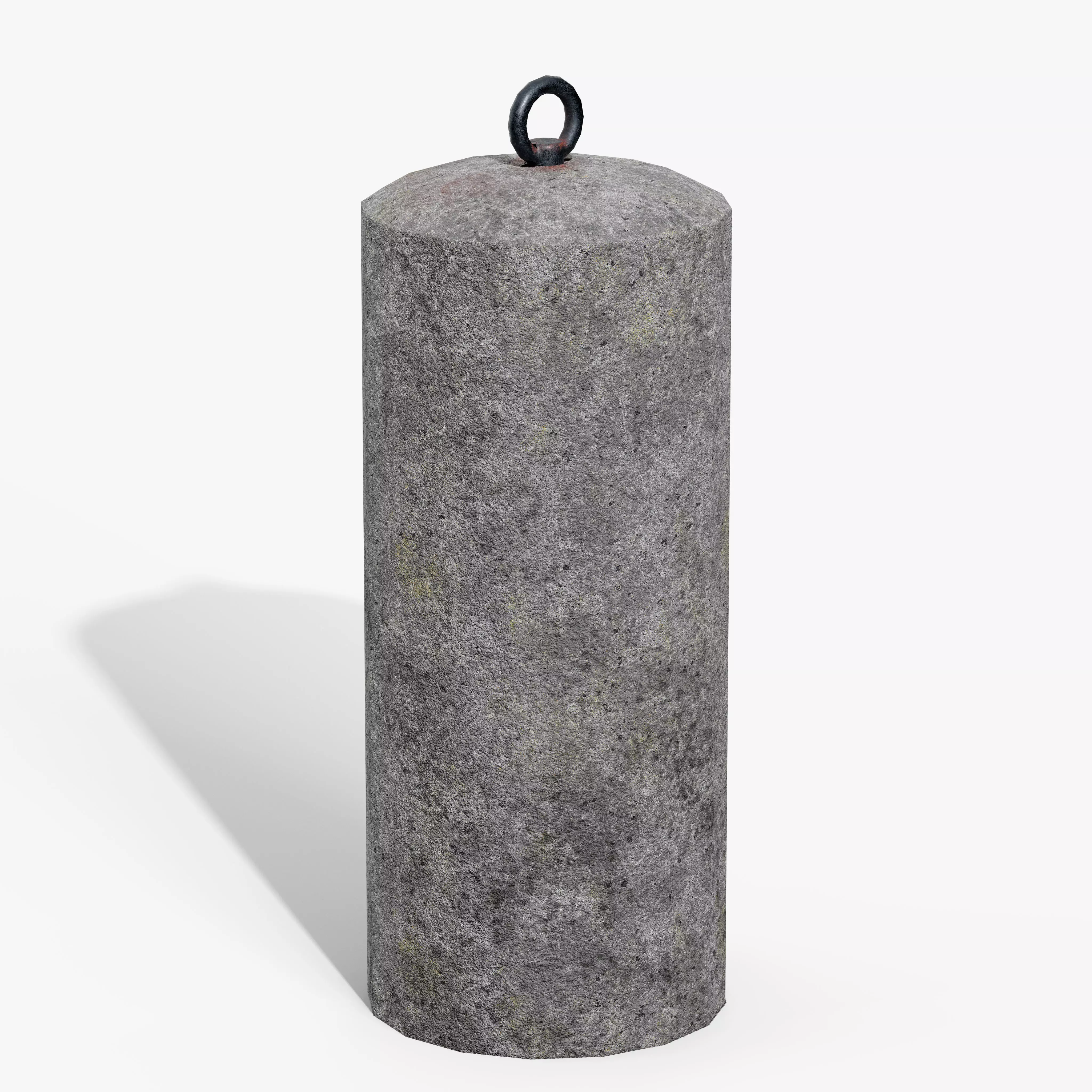 Granite Bollard Low-poly 3D model_5