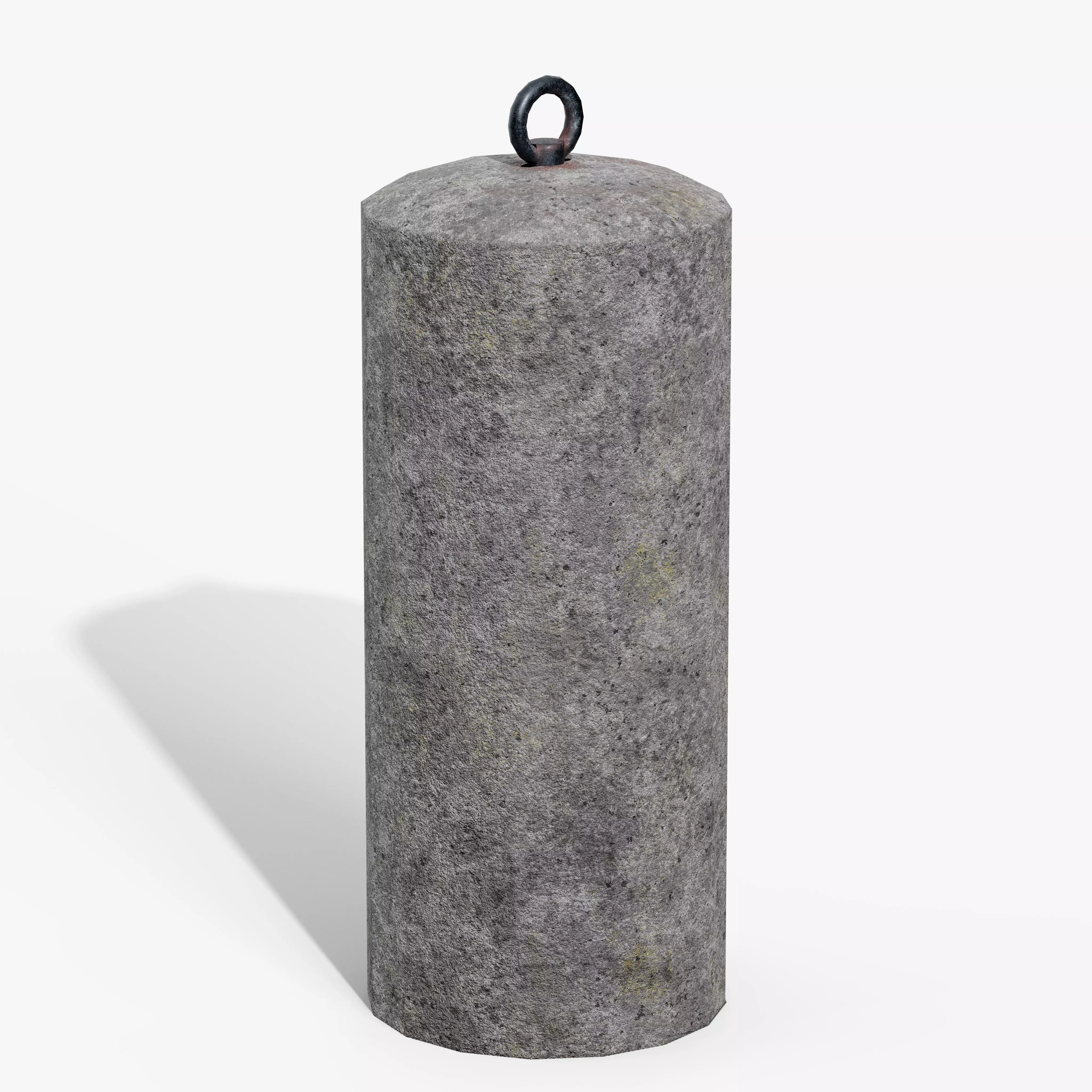 Granite Bollard Low-poly 3D model_8