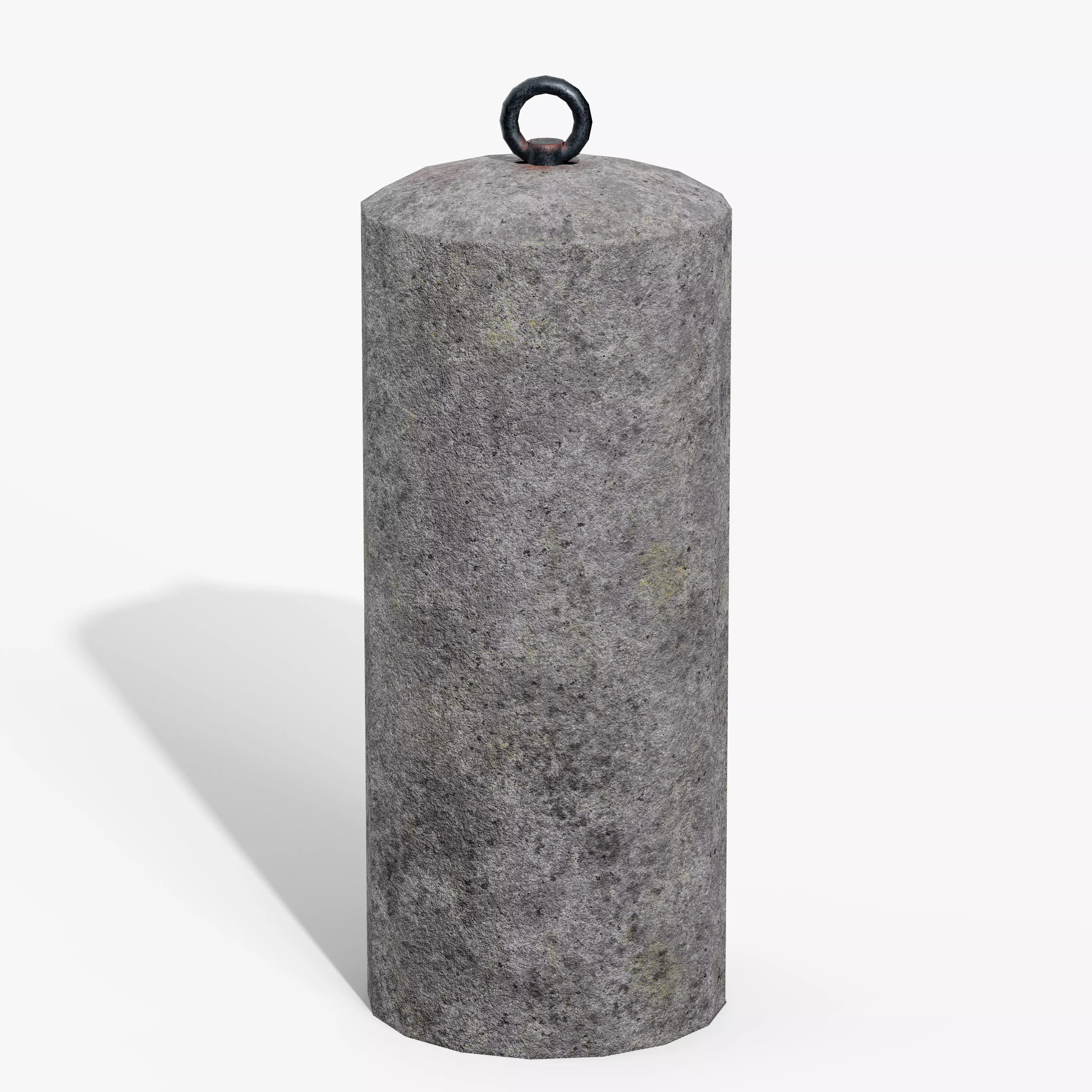Granite Bollard Low-poly 3D model_4