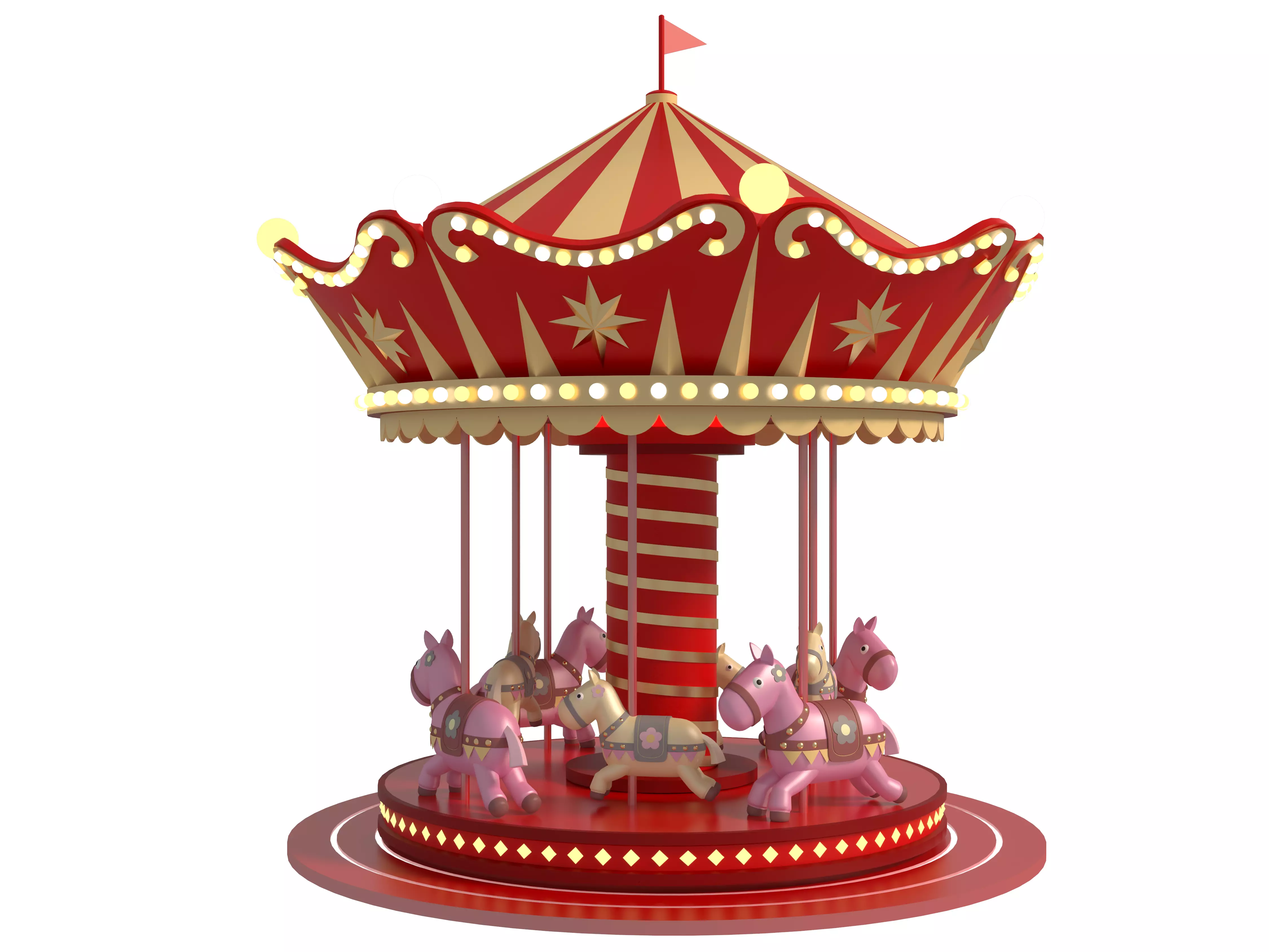 merry-go-round ride 3D model 3D model_0