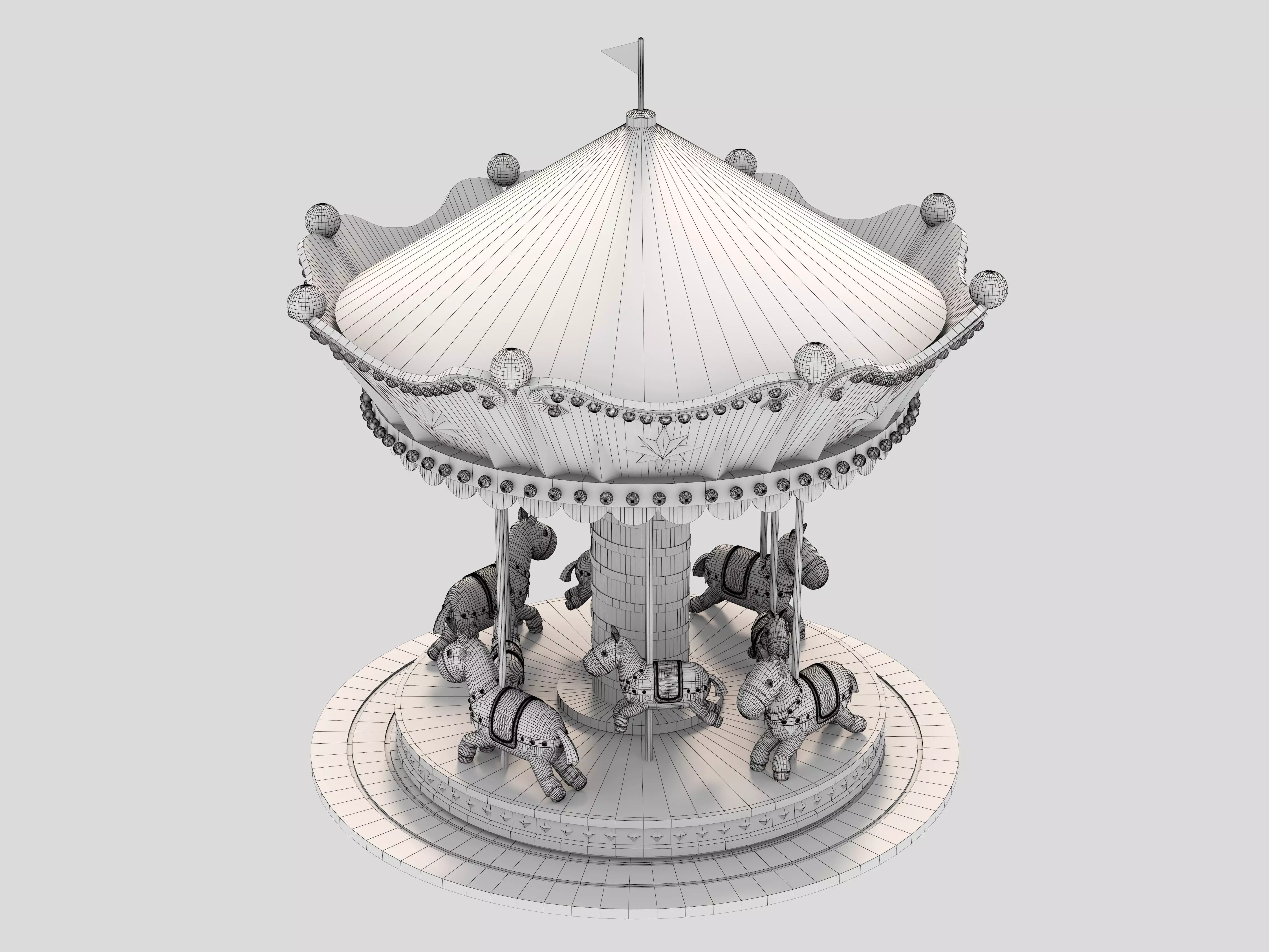 merry-go-round ride 3D model 3D model_10