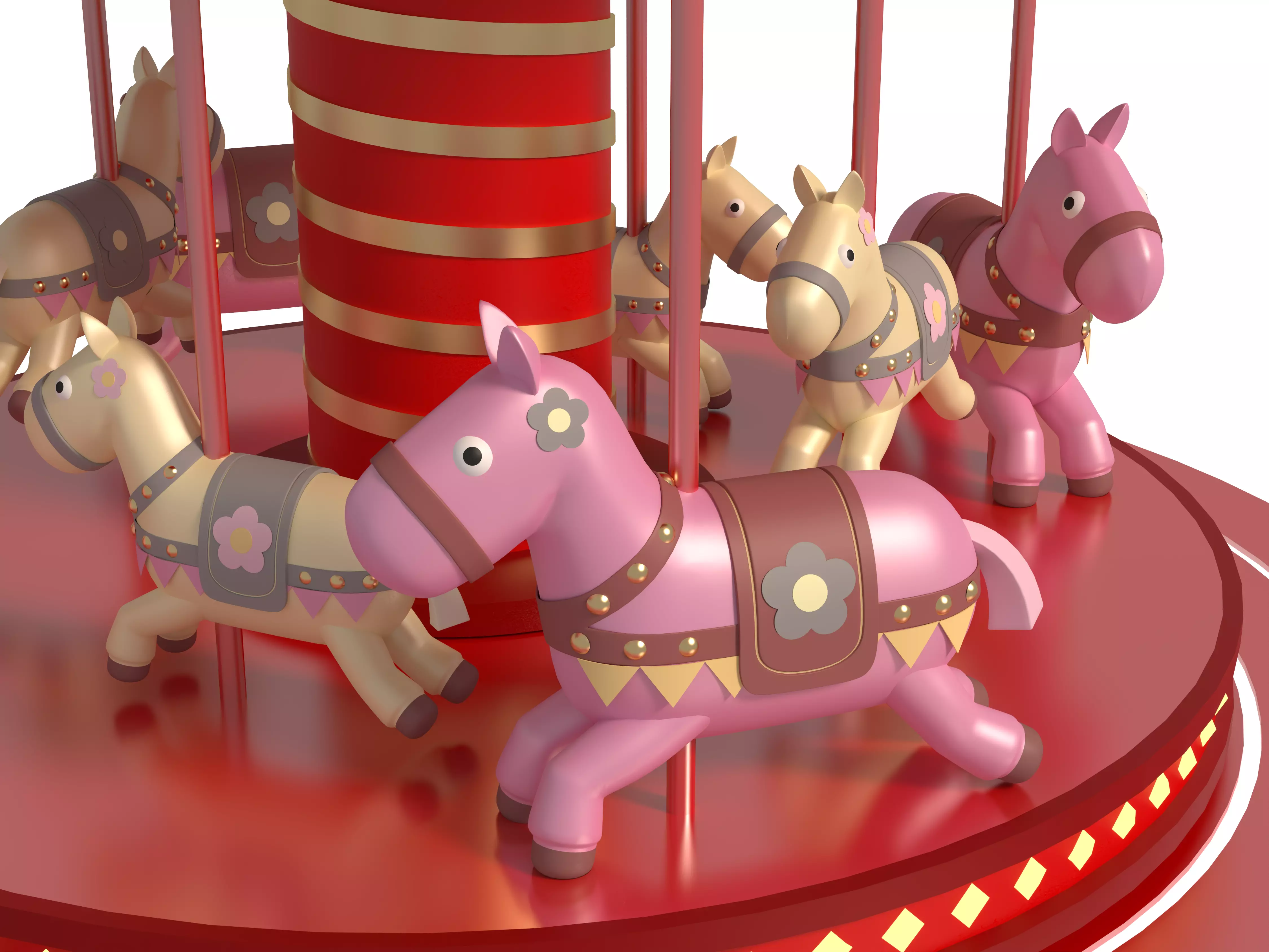 merry-go-round ride 3D model 3D model_5