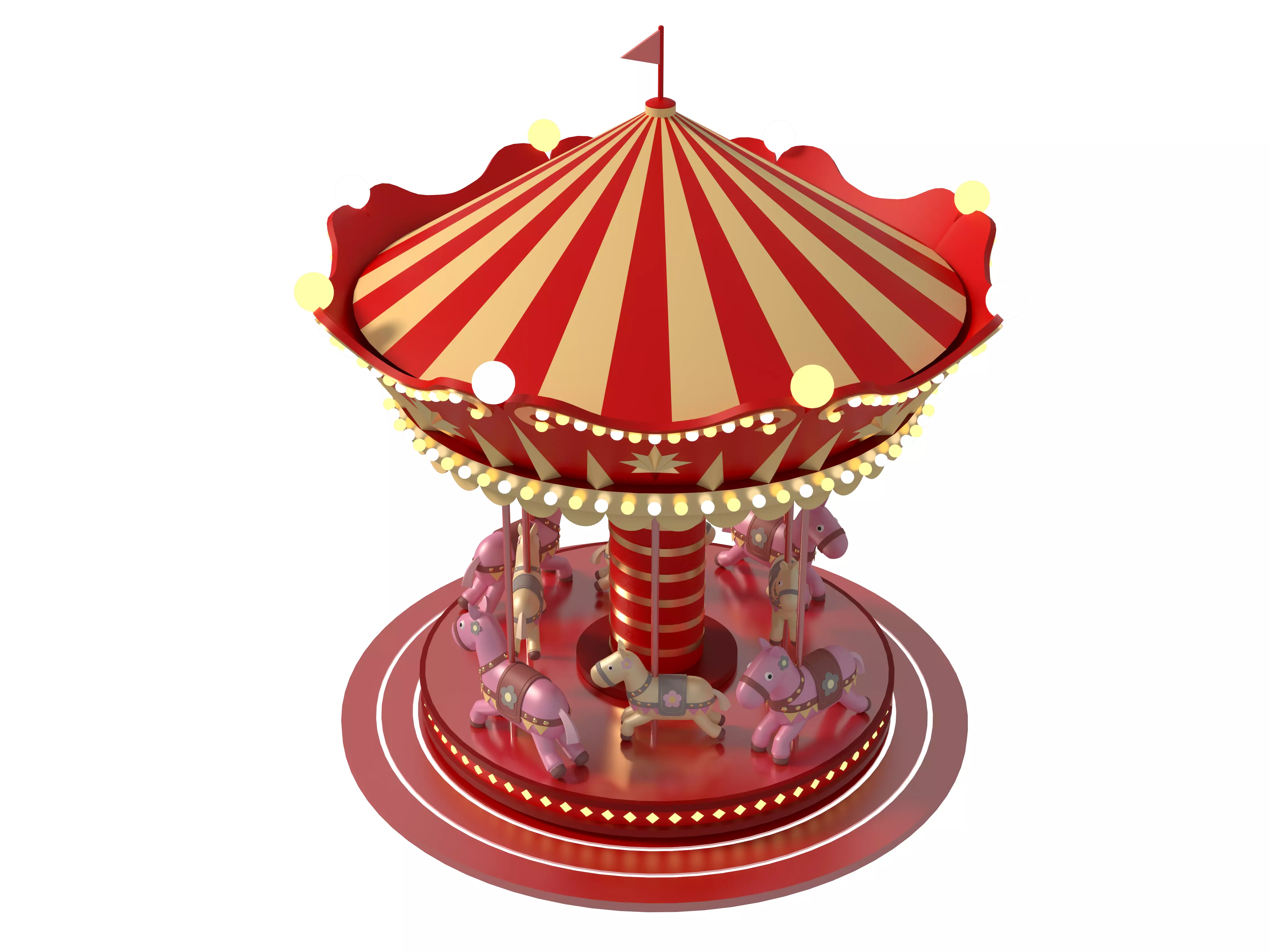 merry-go-round ride 3D model 3D model_2