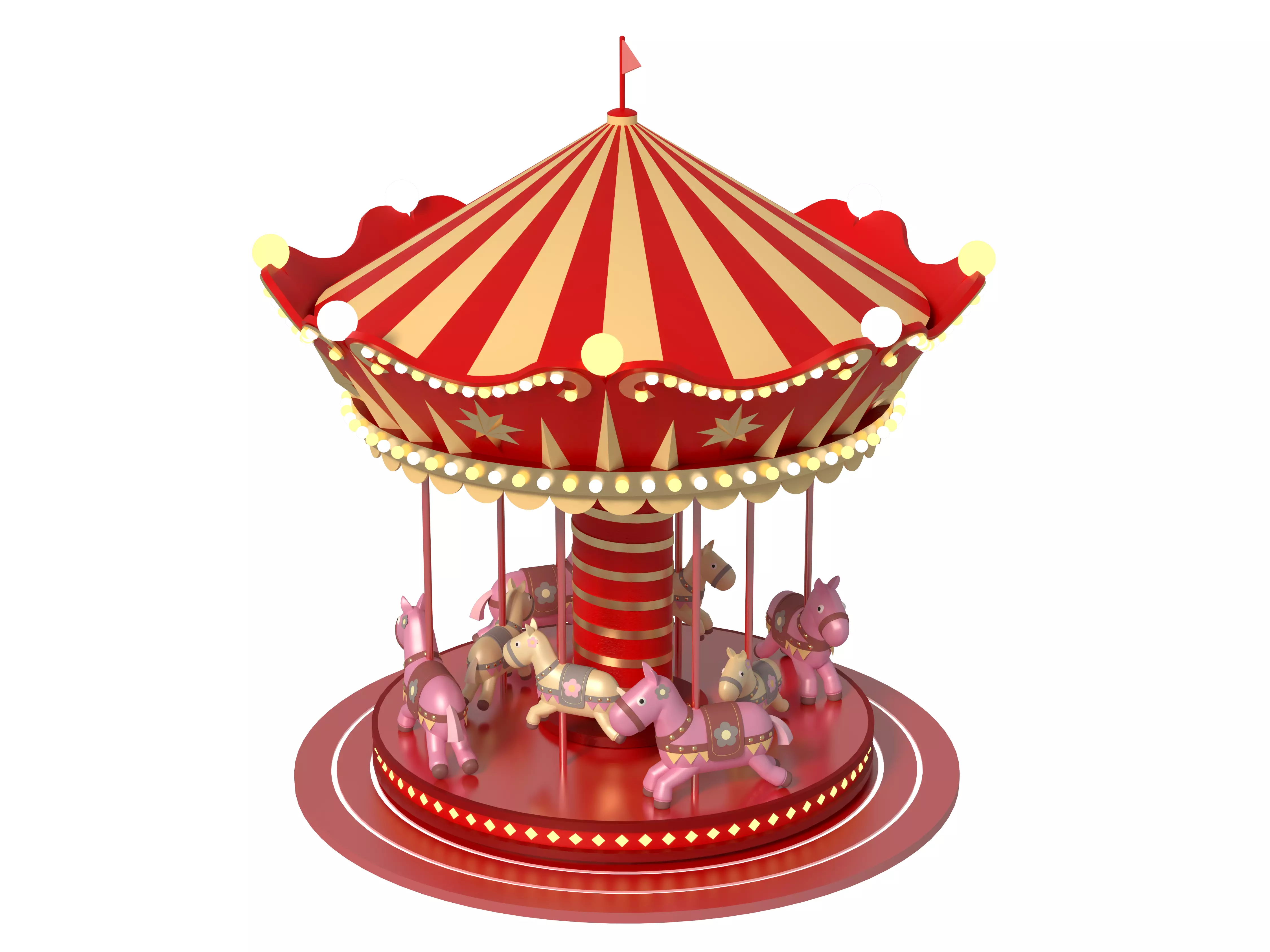 merry-go-round ride 3D model 3D model_4