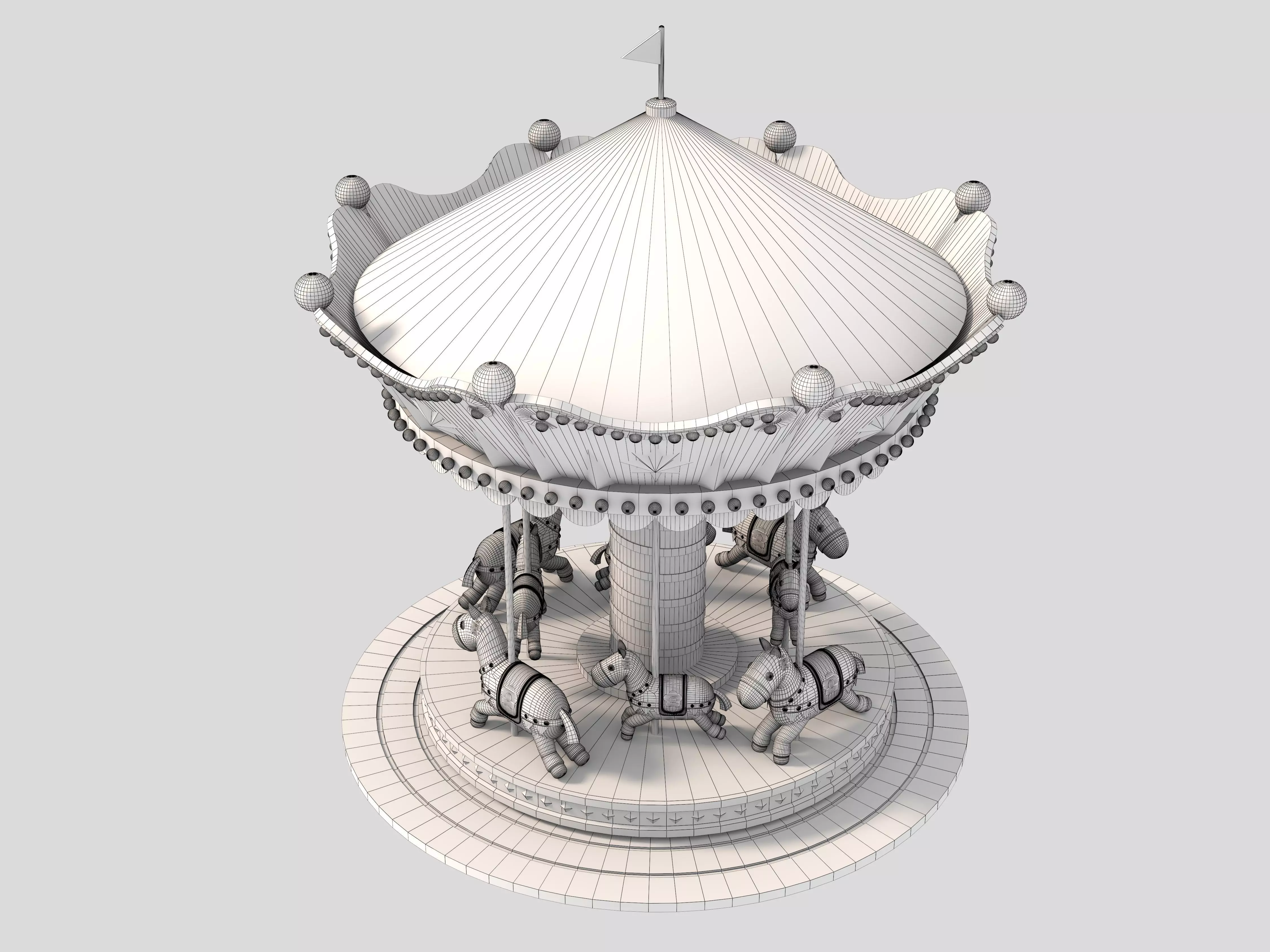 merry-go-round ride 3D model 3D model_11