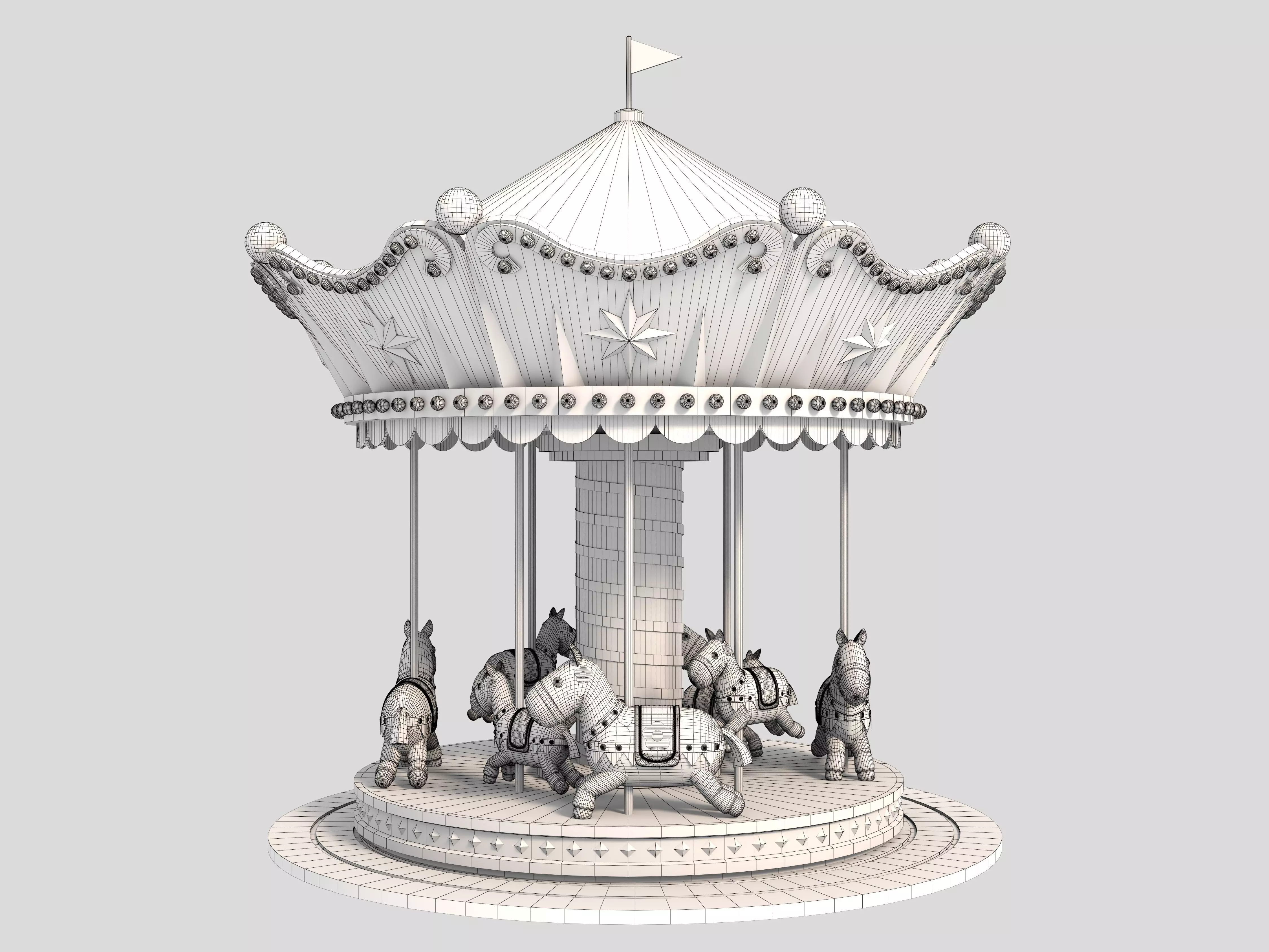 merry-go-round ride 3D model 3D model_7