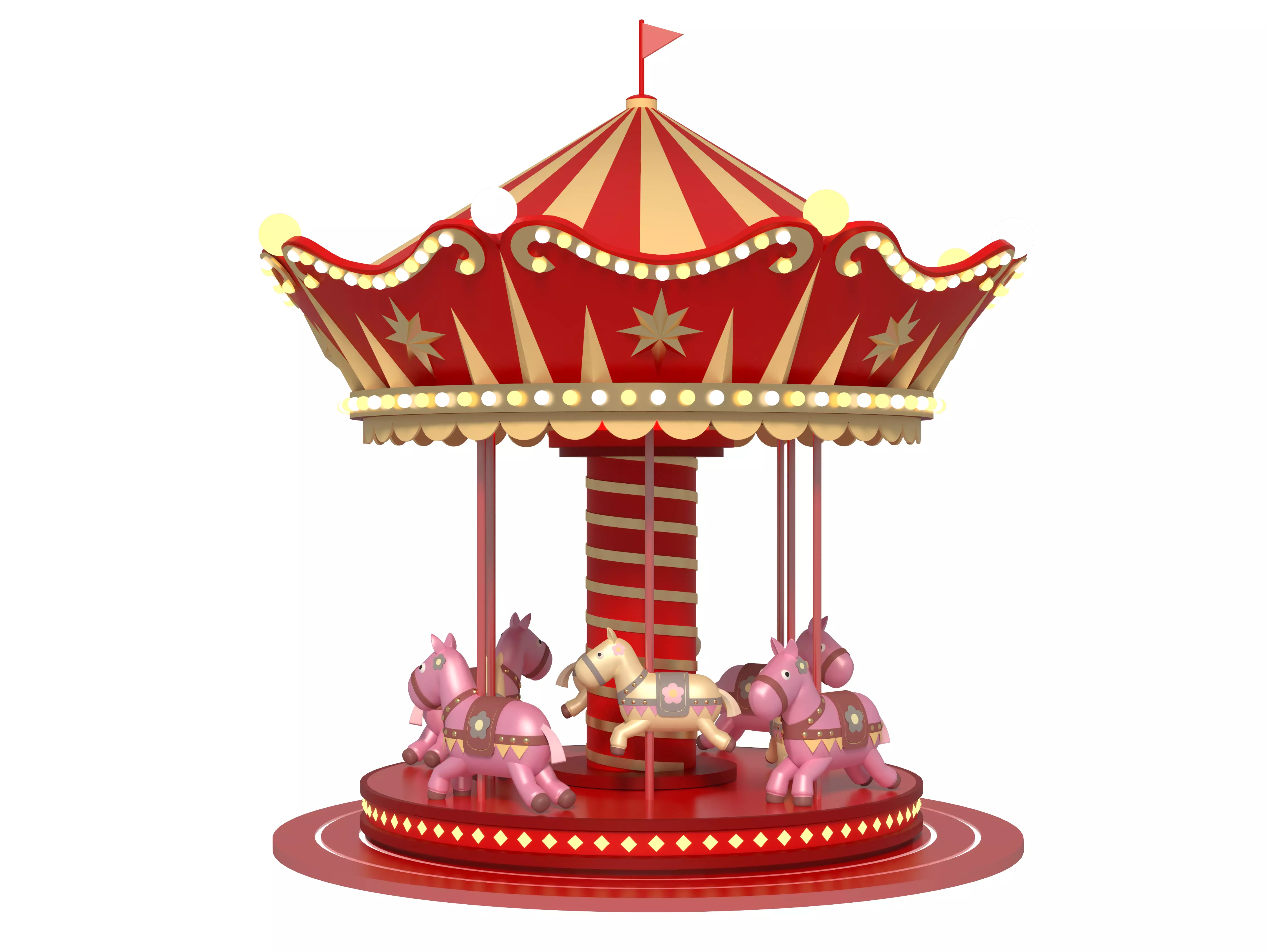 merry-go-round ride 3D model 3D model_1