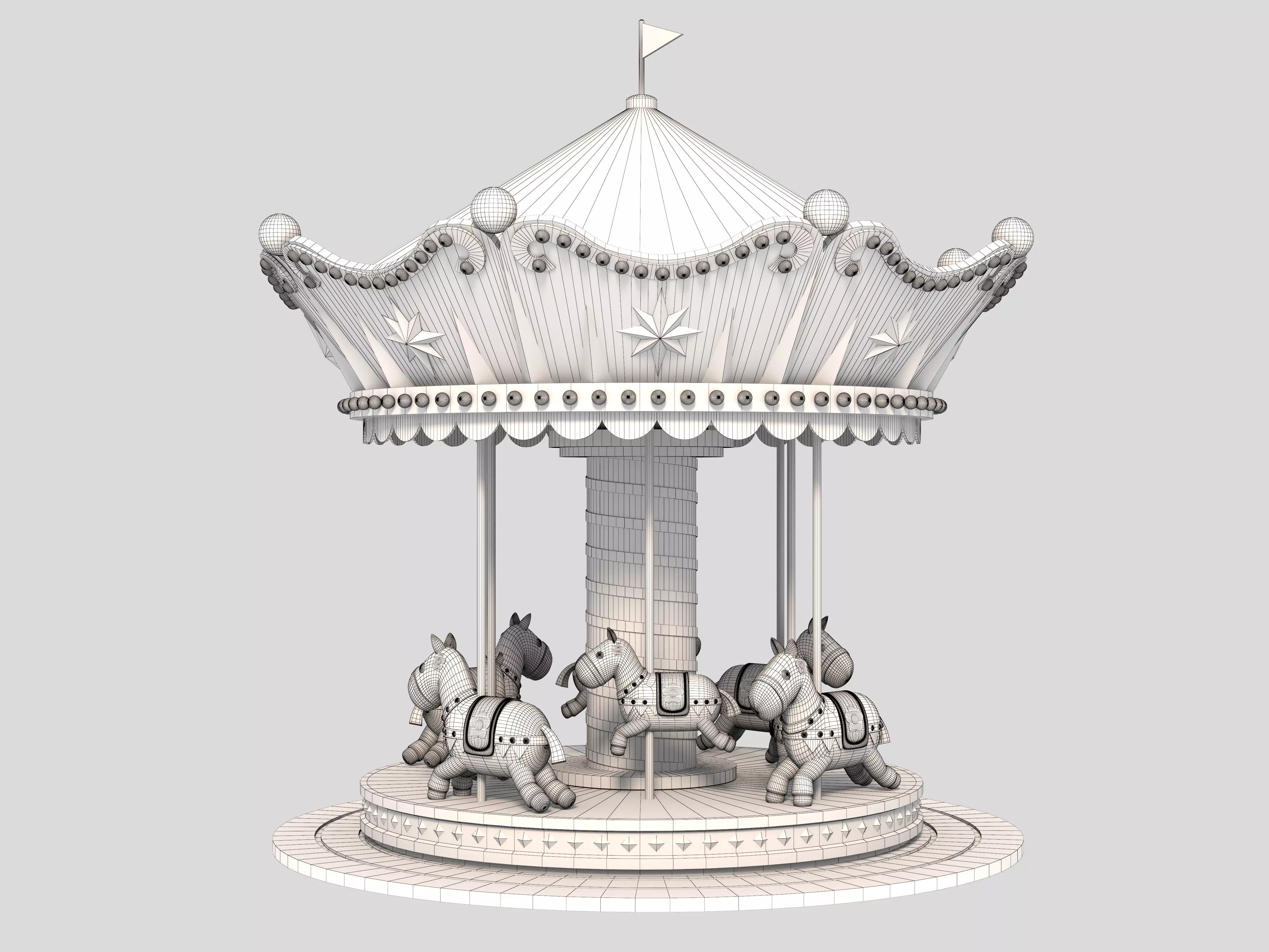 merry-go-round ride 3D model 3D model_9