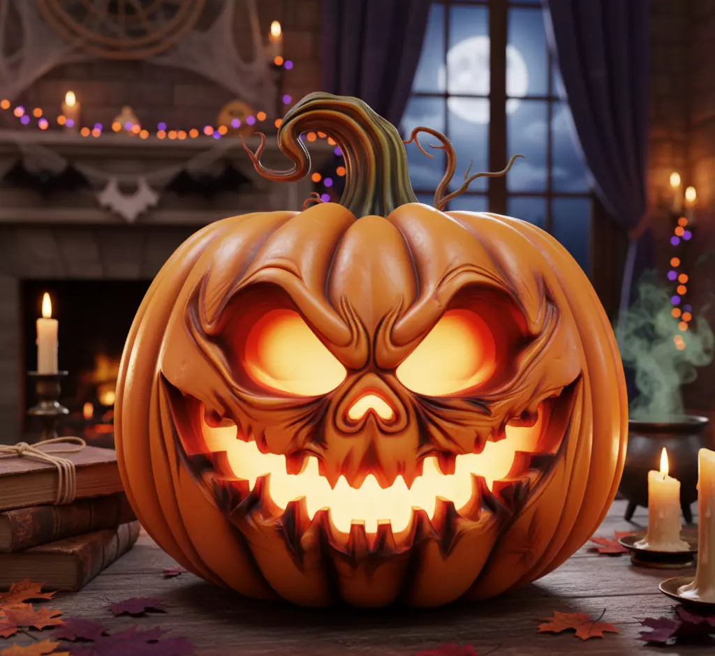 Glowing Jack-OLantern 3D Halloween Pumpkin Spooky Low-poly 3D model