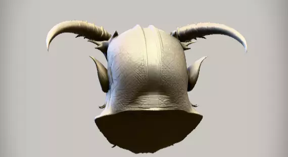 3D Printable Oni Demon Half Mask  Wearable Cosplay Mask 3D print model_3