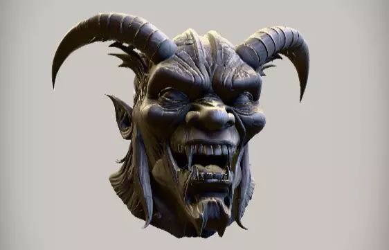 3D Printable Oni Demon Half Mask  Wearable Cosplay Mask 3D print model_6