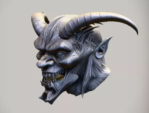 3D Printable Oni Demon Half Mask  Wearable Cosplay Mask 3D print model_8