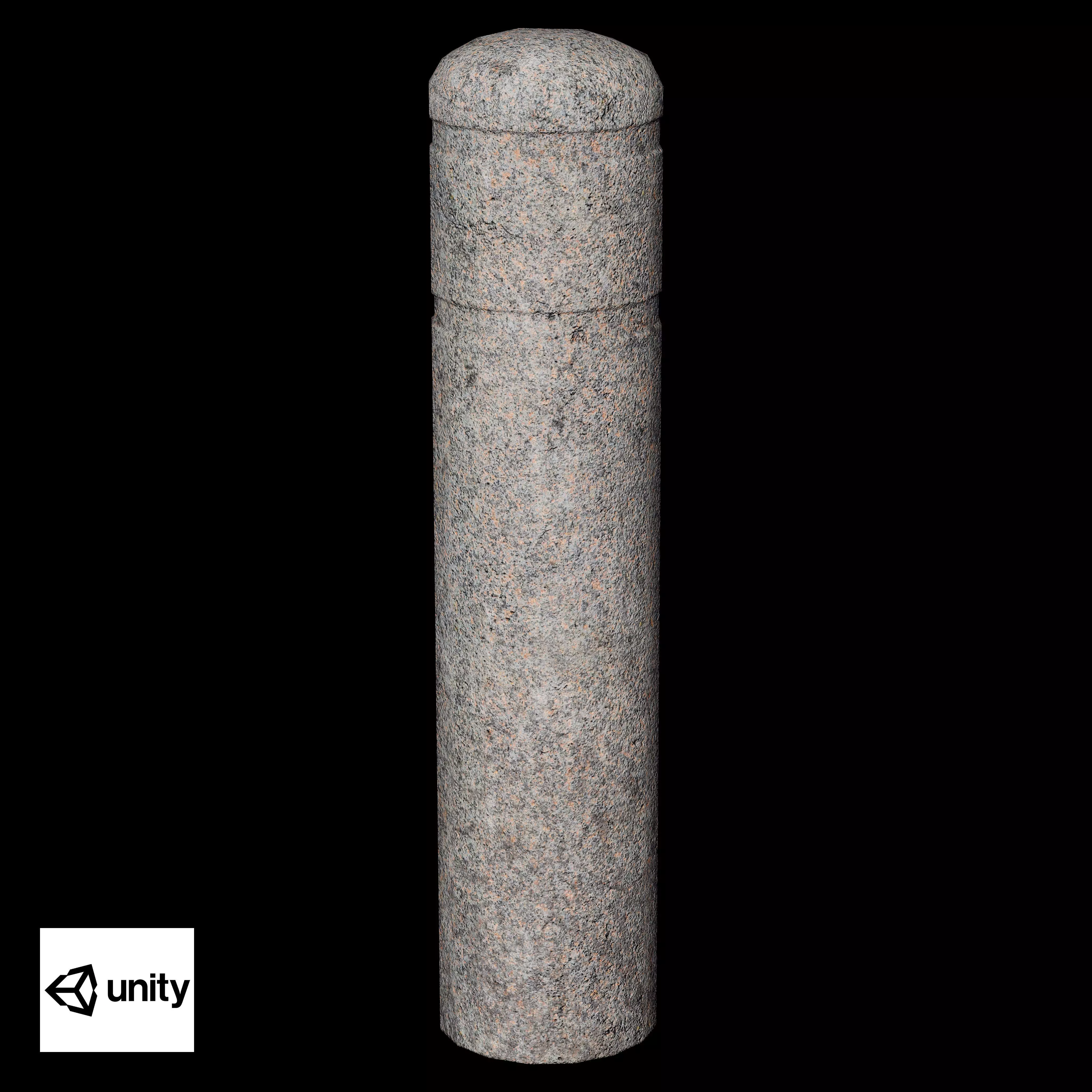 Granite Bollard Pillars Low-poly 3D model_13