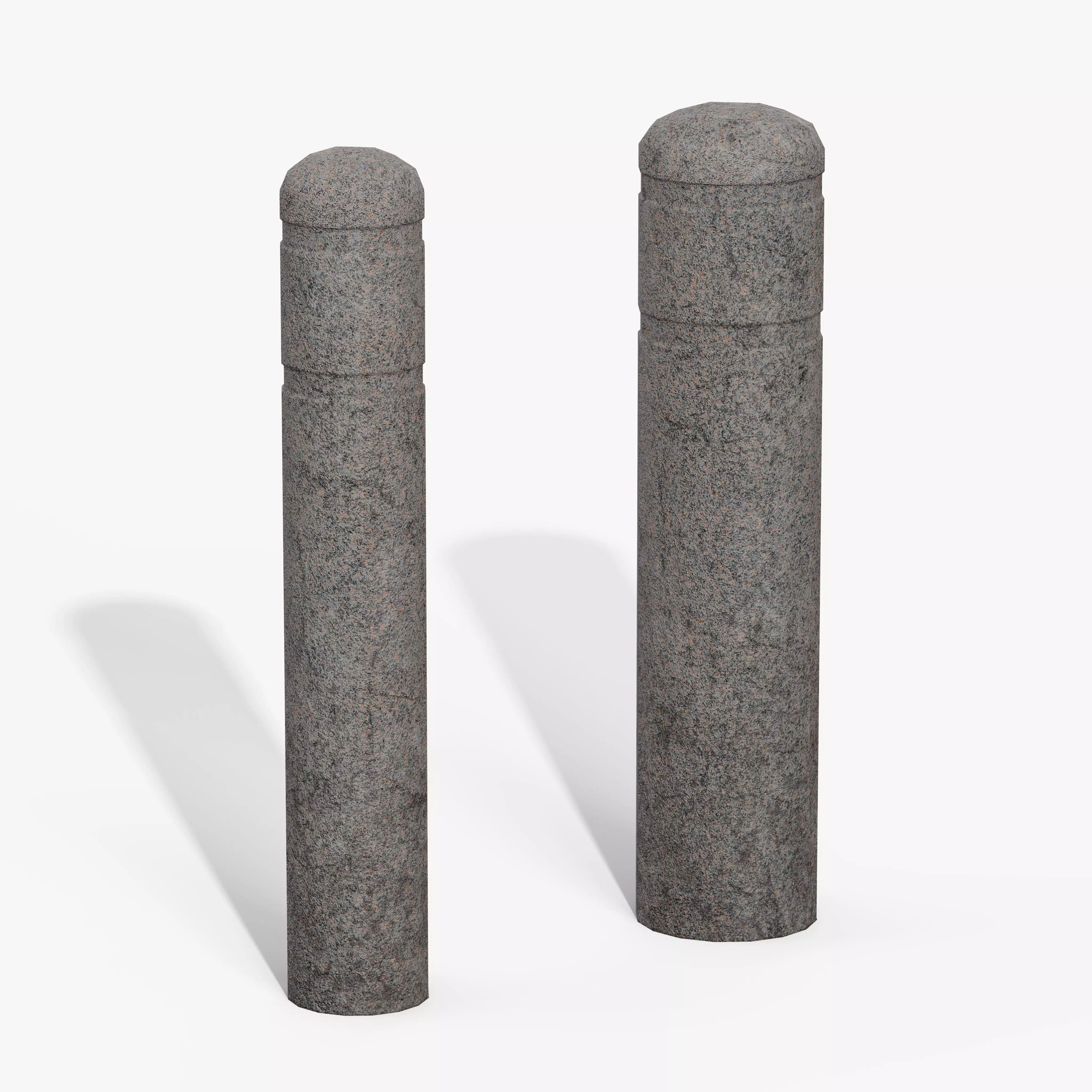 Granite Bollard Pillars Low-poly 3D model_3