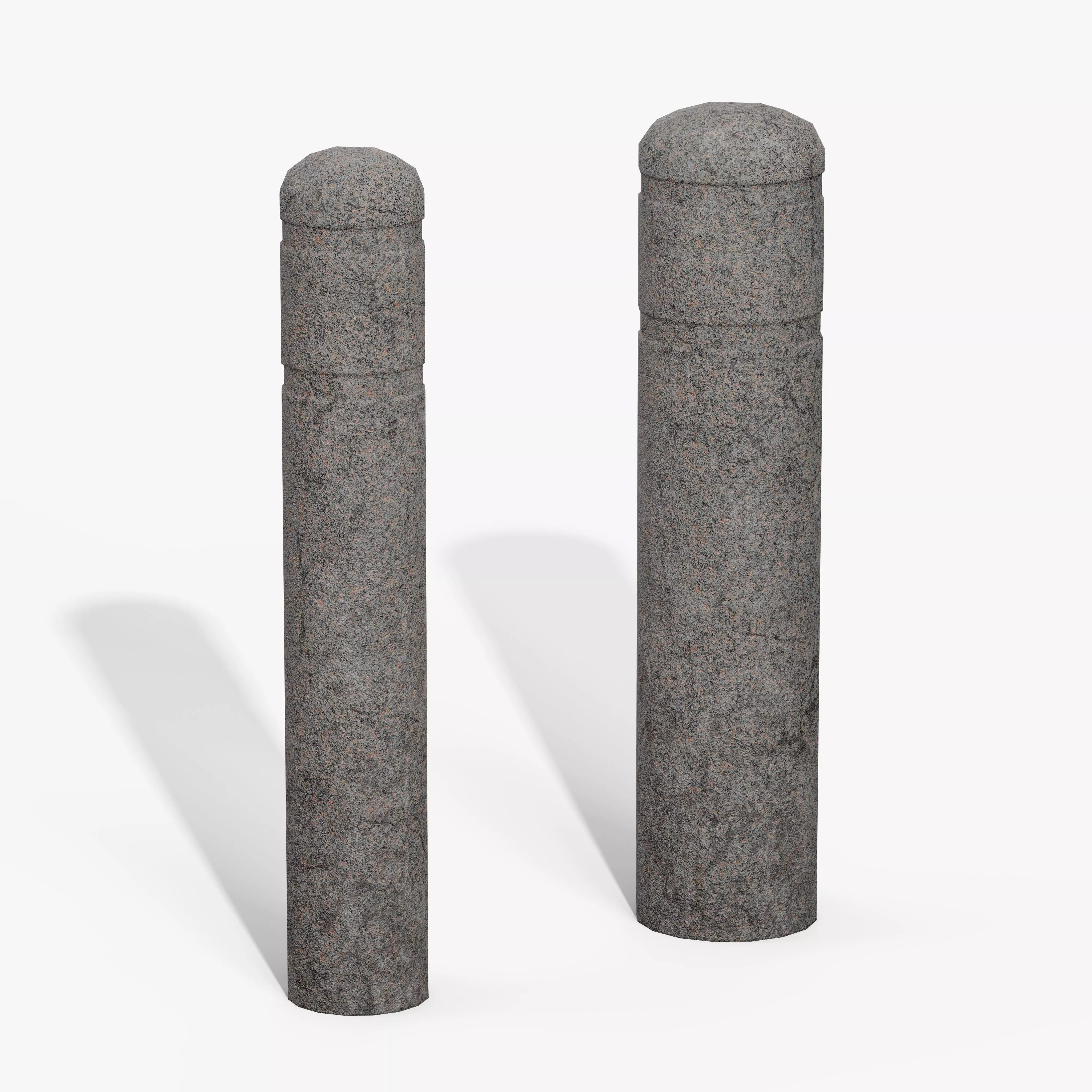 Granite Bollard Pillars Low-poly 3D model_7