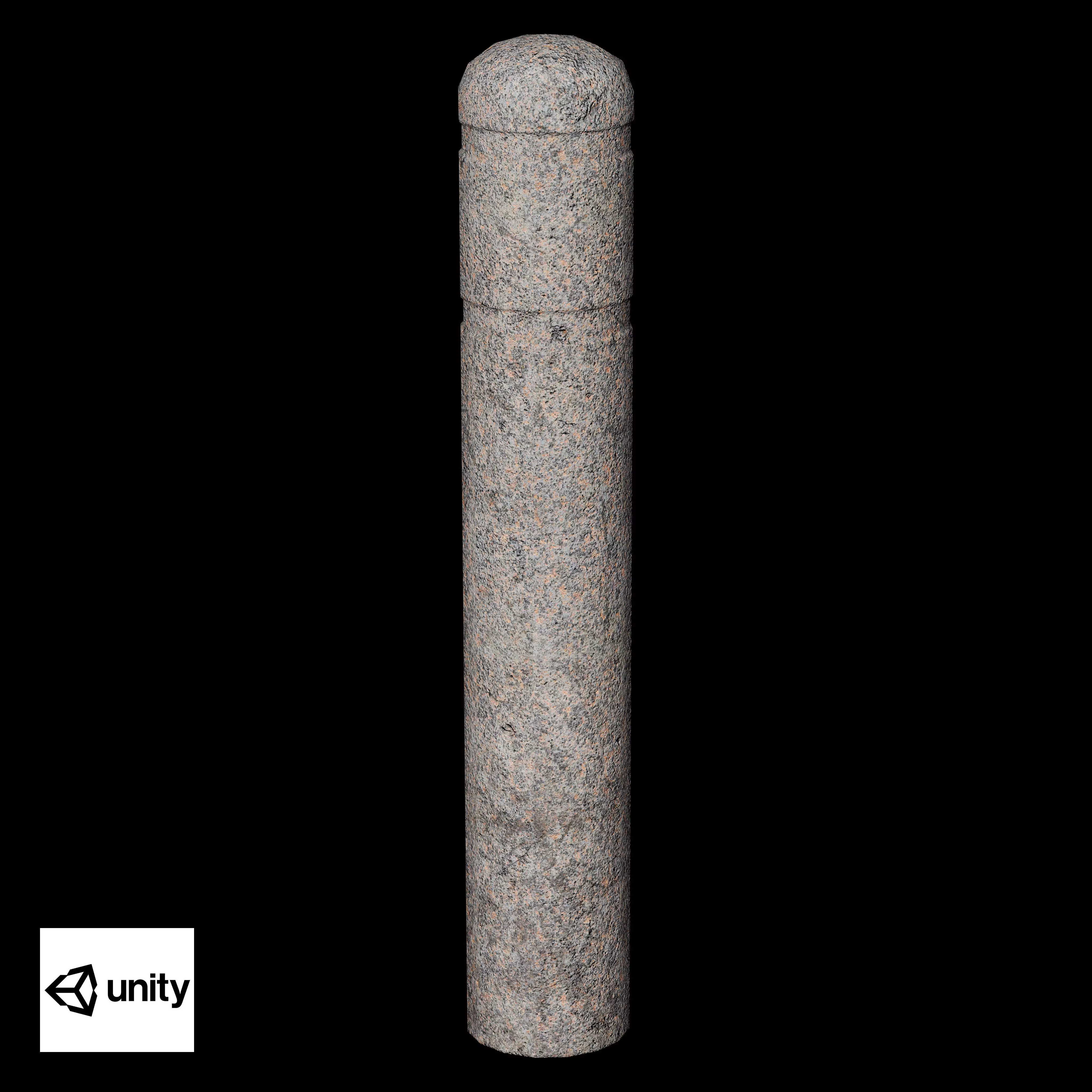 Granite Bollard Pillars Low-poly 3D model_12