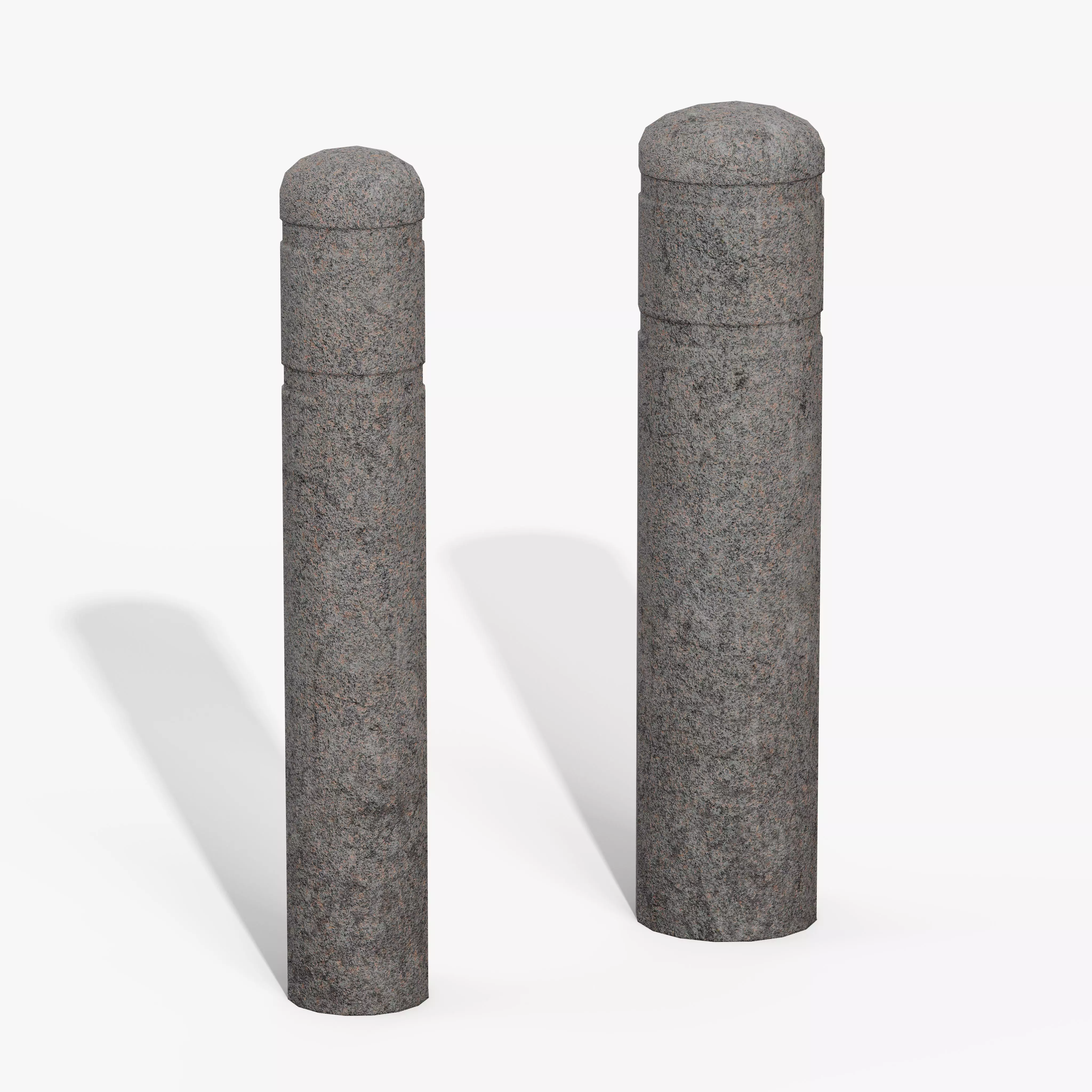 Granite Bollard Pillars Low-poly 3D model_2
