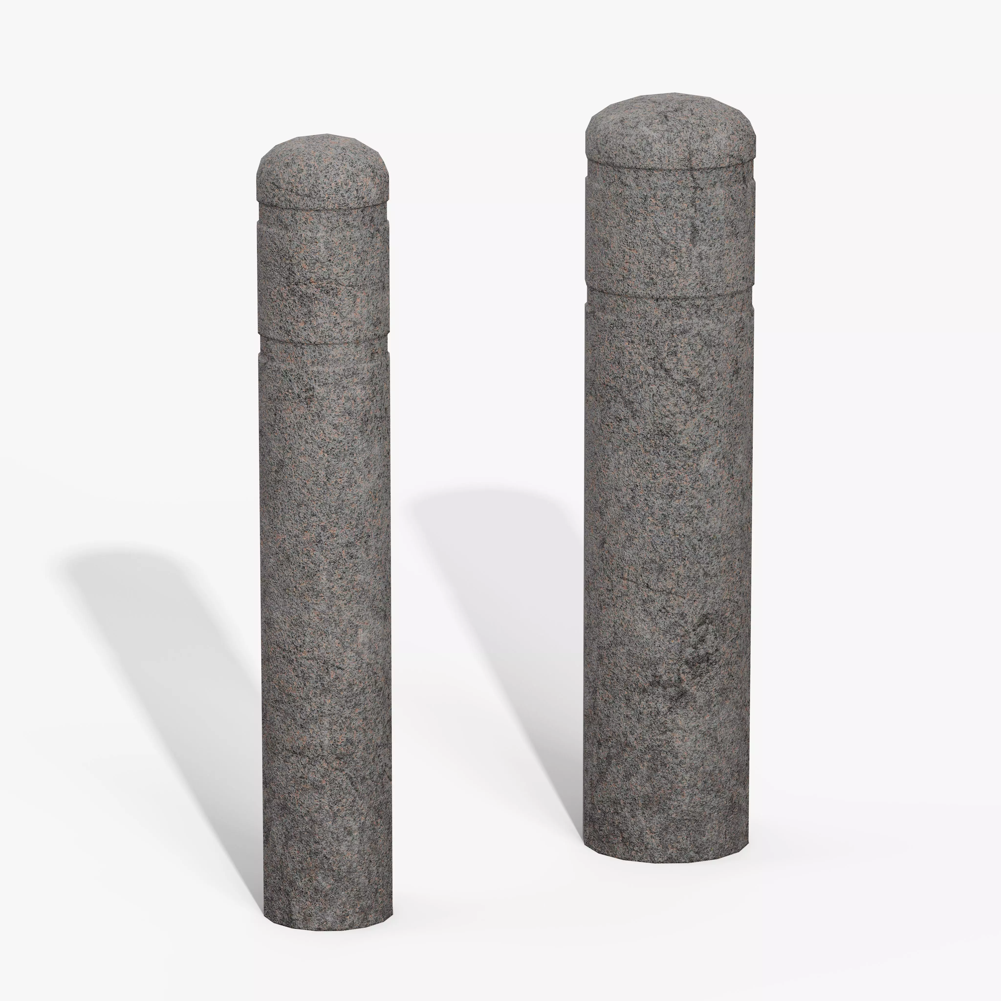 Granite Bollard Pillars Low-poly 3D model_6