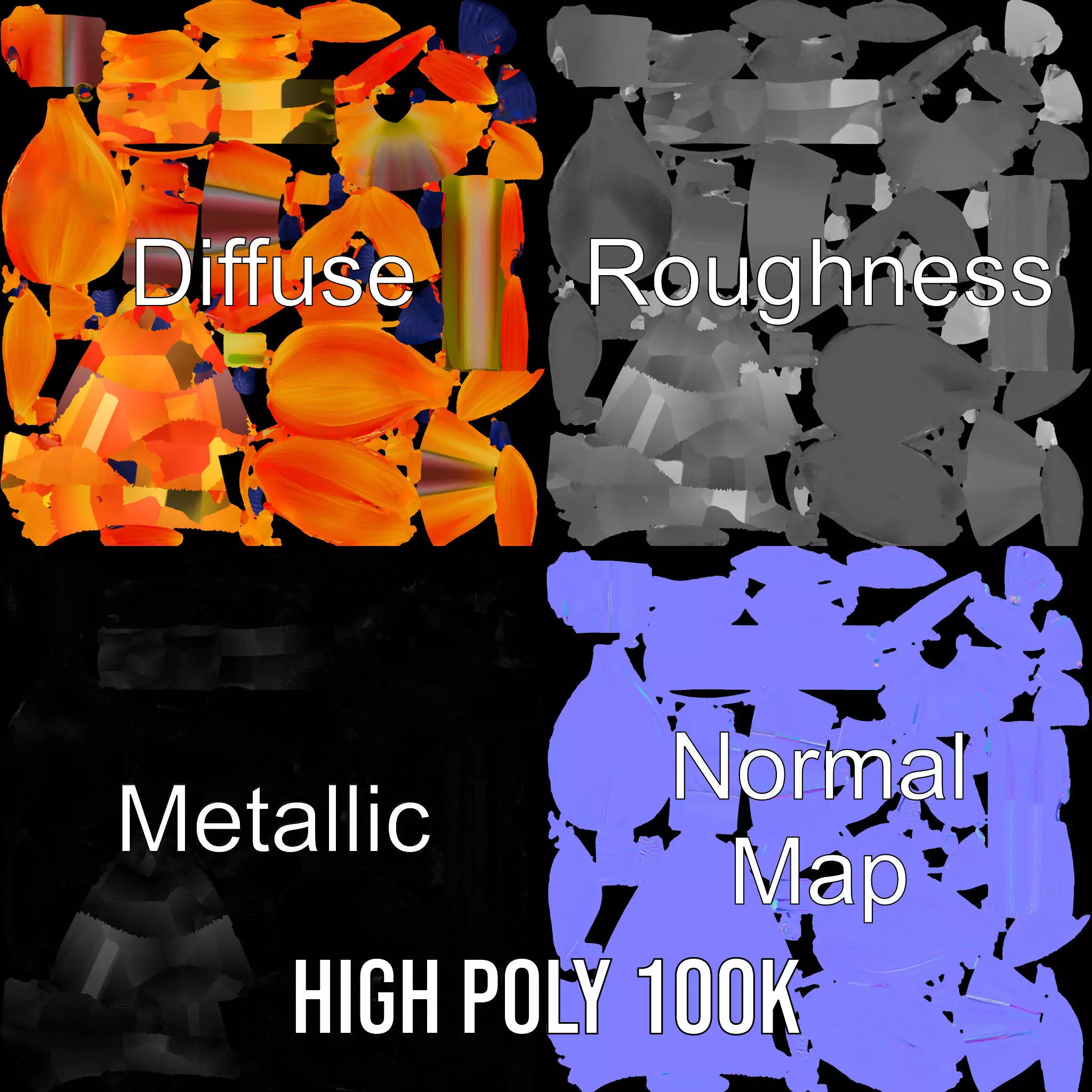 Vibrant Bird of Paradise model pack Low-poly 3D model_4