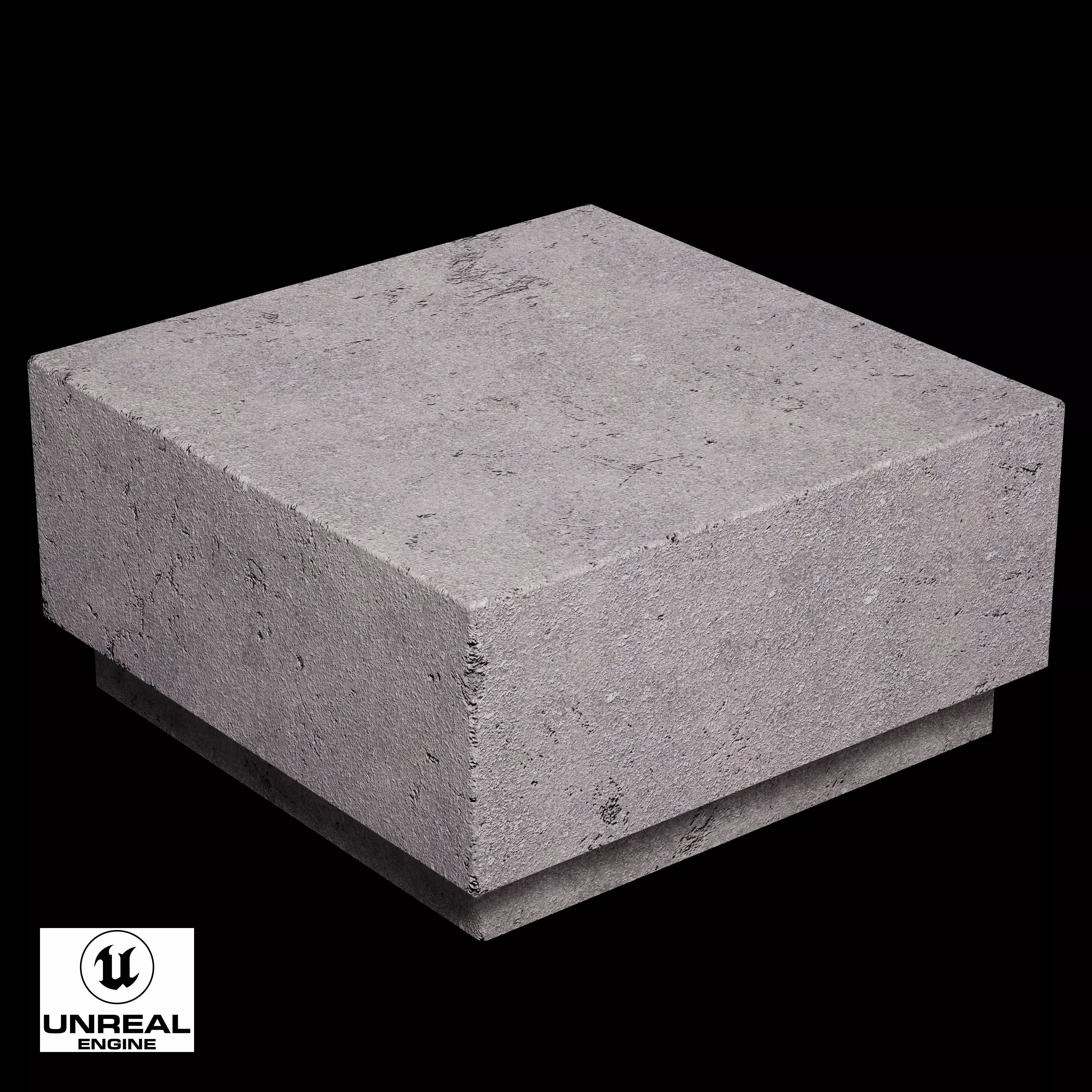 Granite Bollard Seat Low-poly 3D model_10