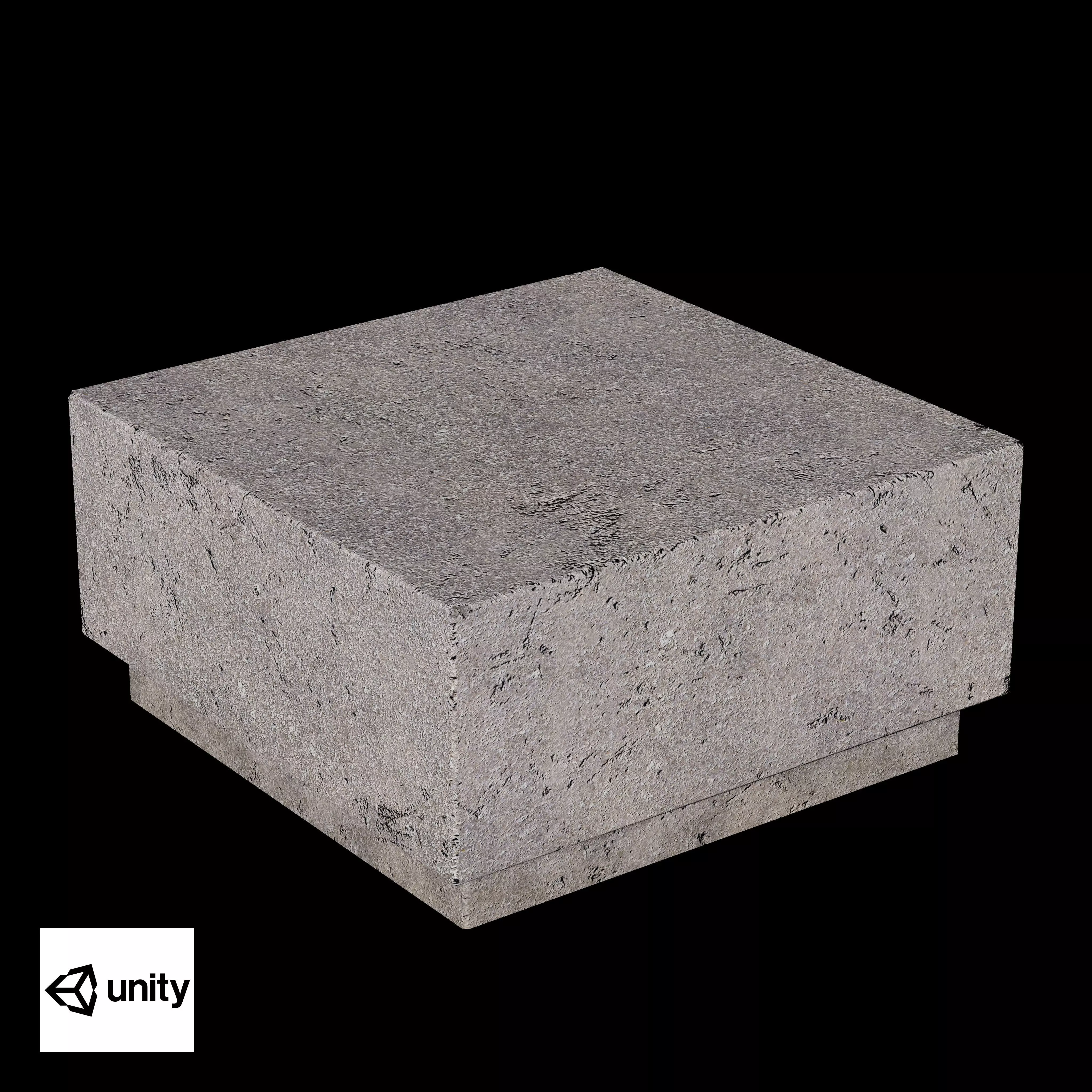 Granite Bollard Seat Low-poly 3D model_11