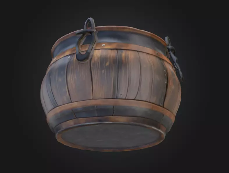 Medieval Cauldron Low-poly 3D model_9