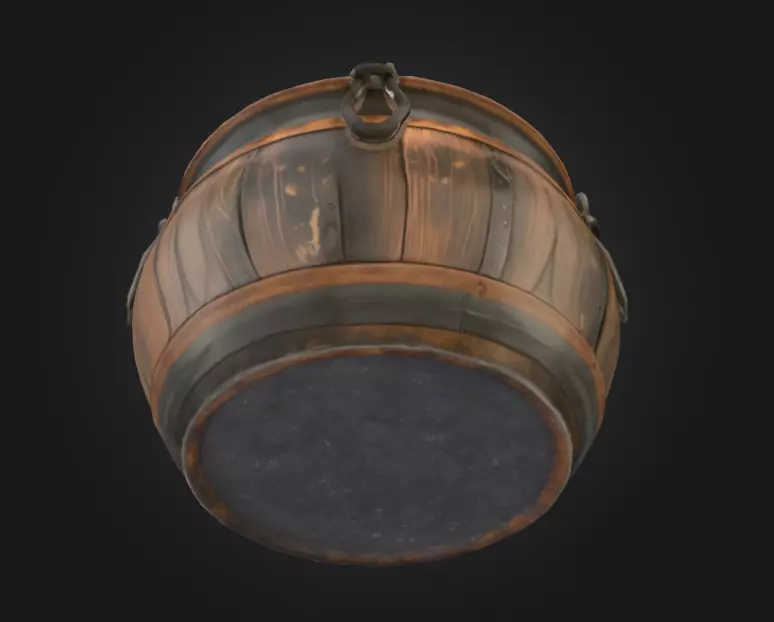 Medieval Cauldron Low-poly 3D model_7