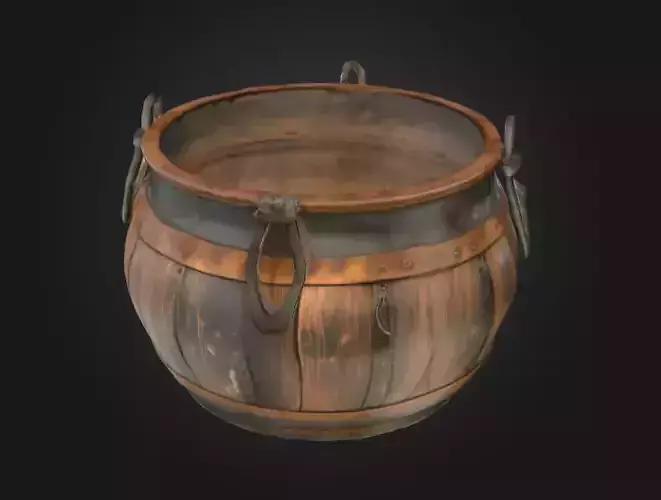 Medieval Cauldron Low-poly 3D model