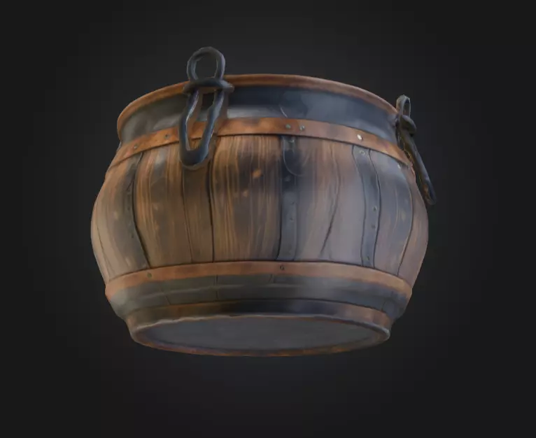 Medieval Cauldron Low-poly 3D model_10