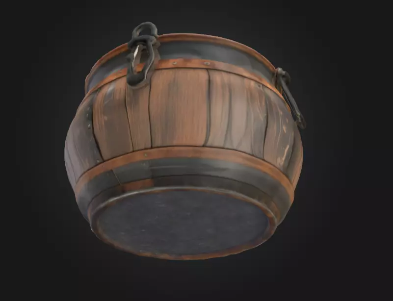 Medieval Cauldron Low-poly 3D model_8