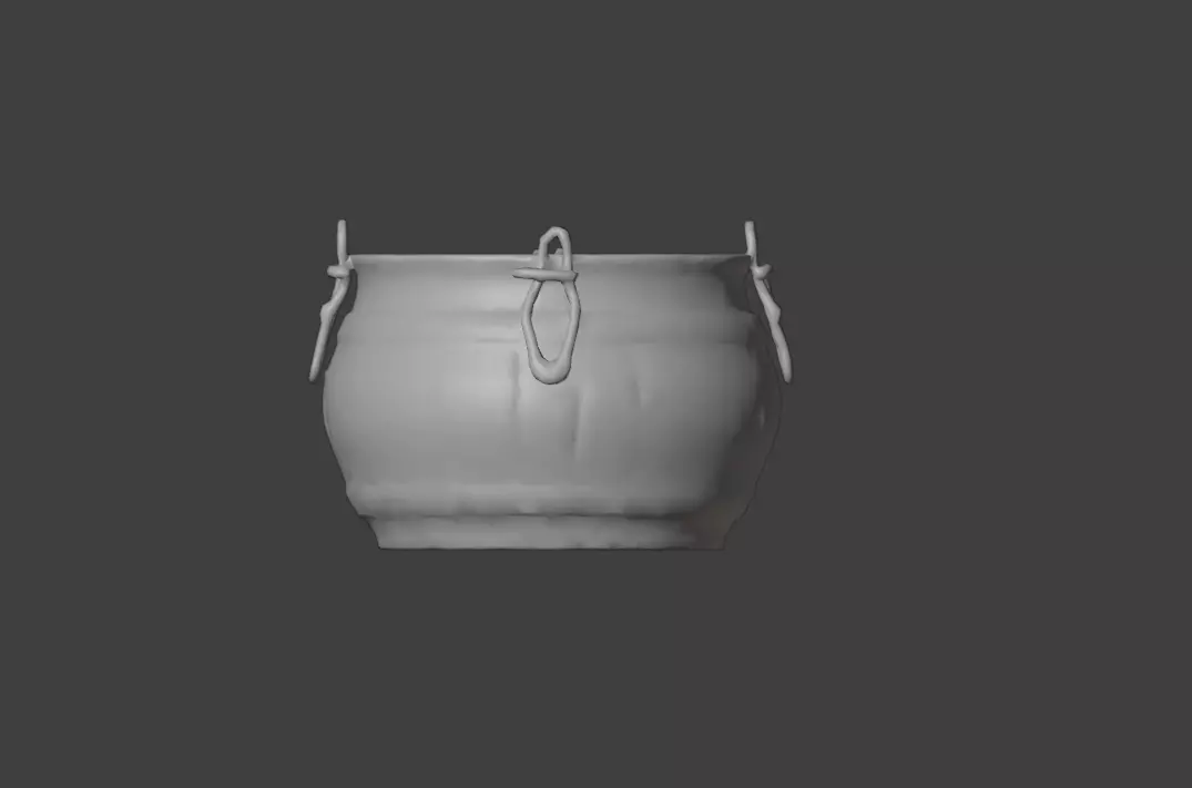 Medieval Cauldron Low-poly 3D model_13