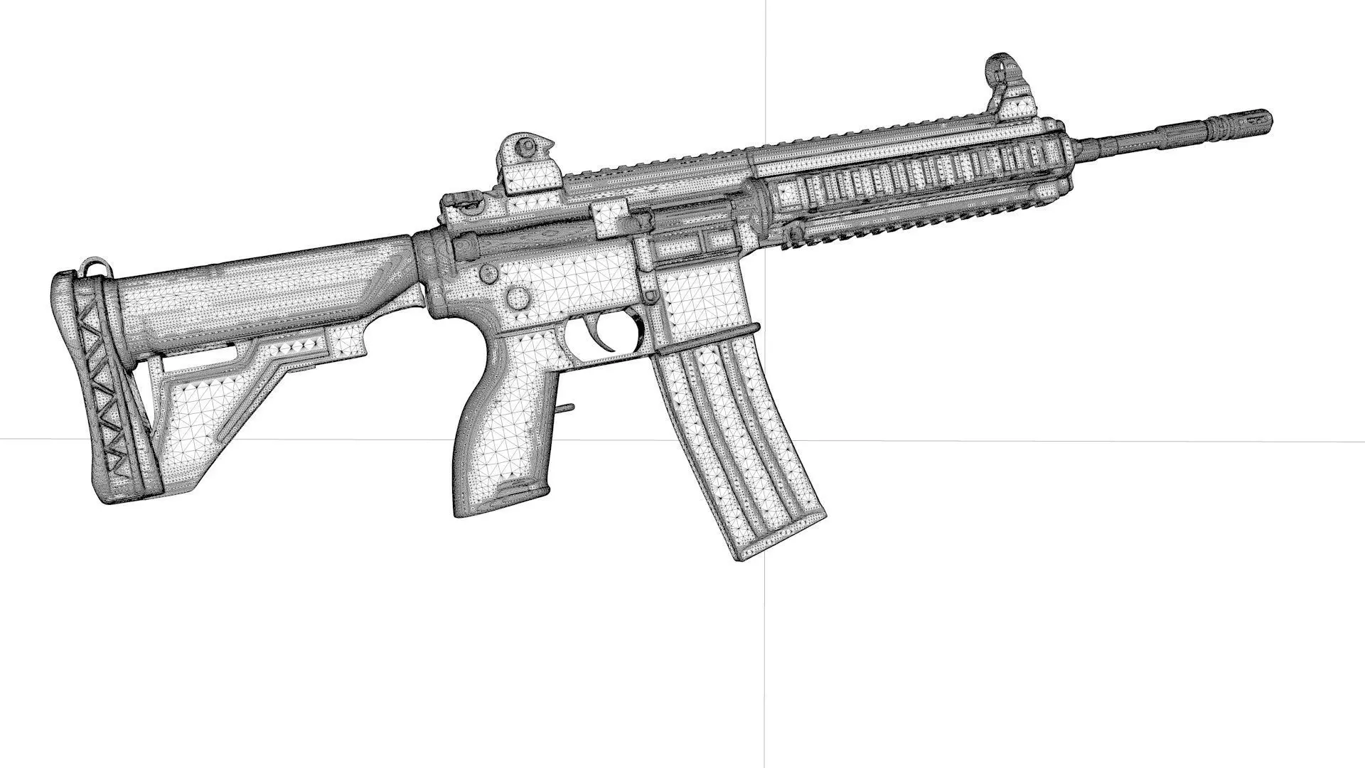 HK416 Rifle  3D model_5