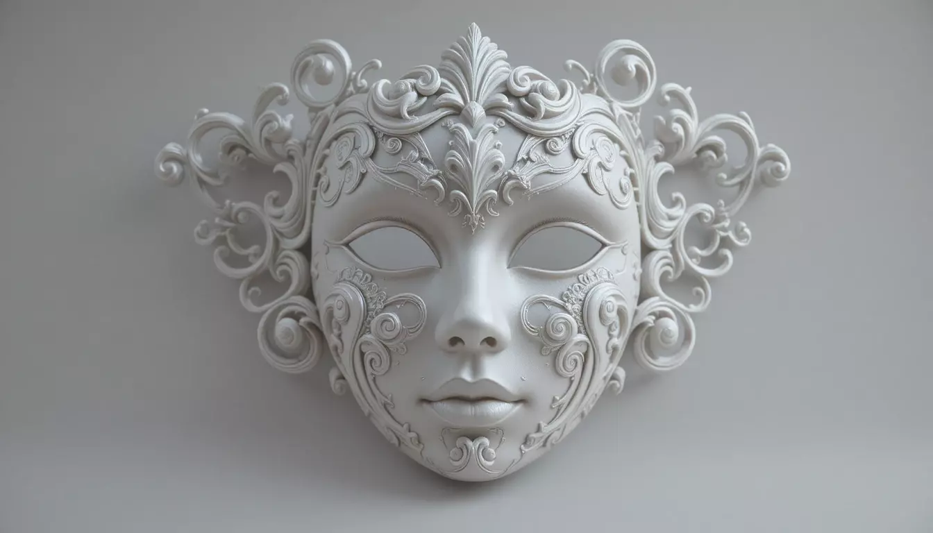 Venetian Full Face Masquerade Mask Ornamental 3D Printable 3D print model_0